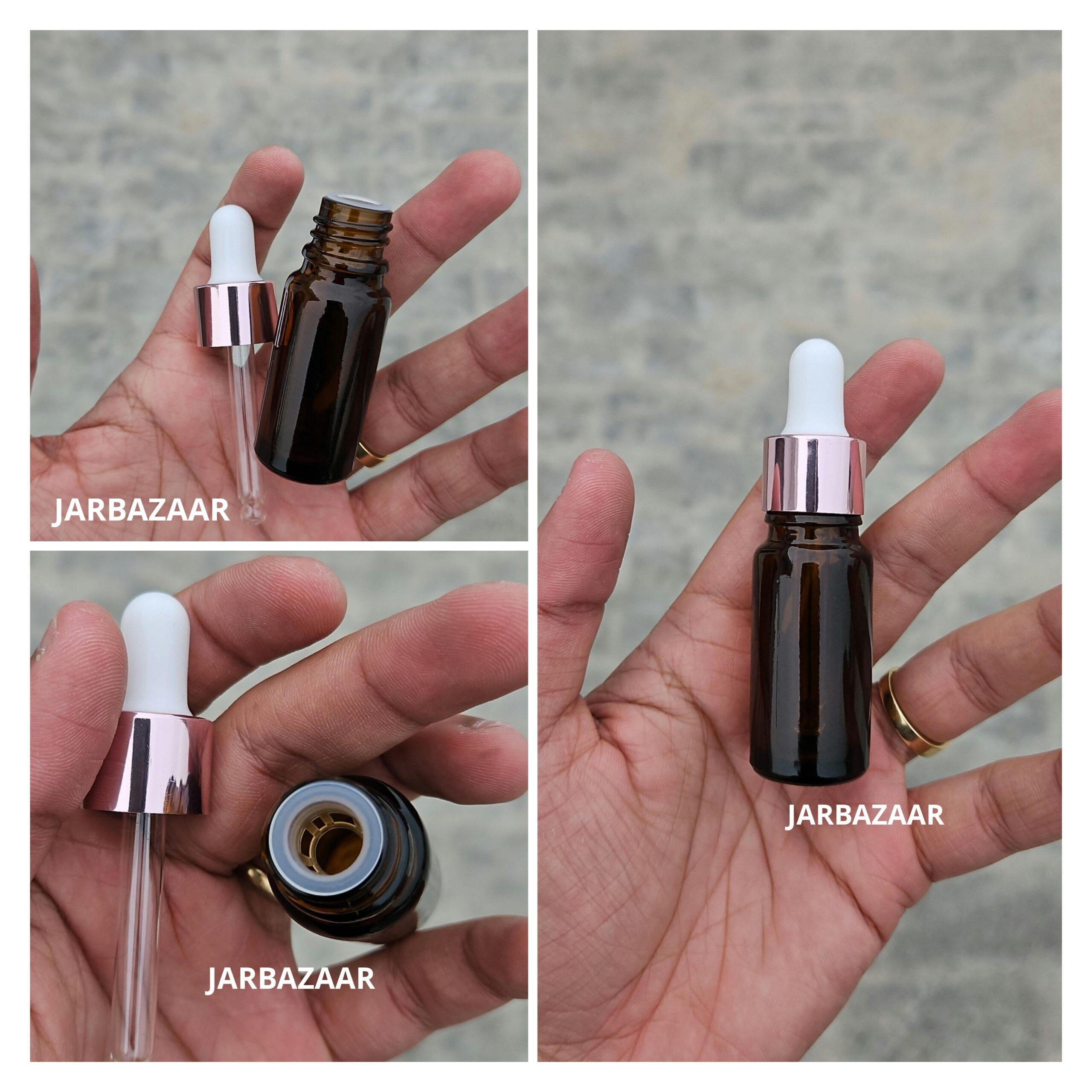 10 ML Amber Glass Dropper Bottles