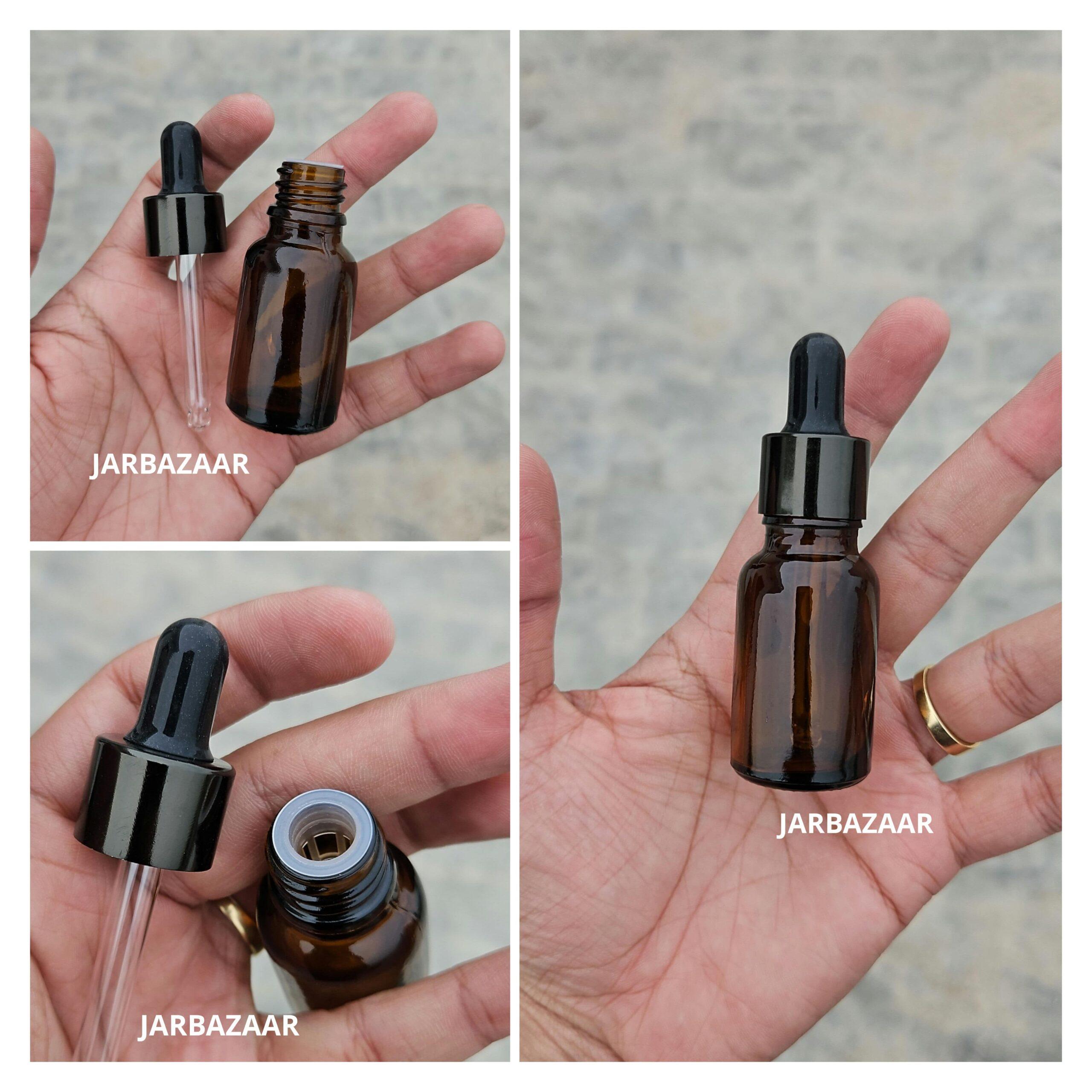 15 ML Amber Glass Dropper Bottles
