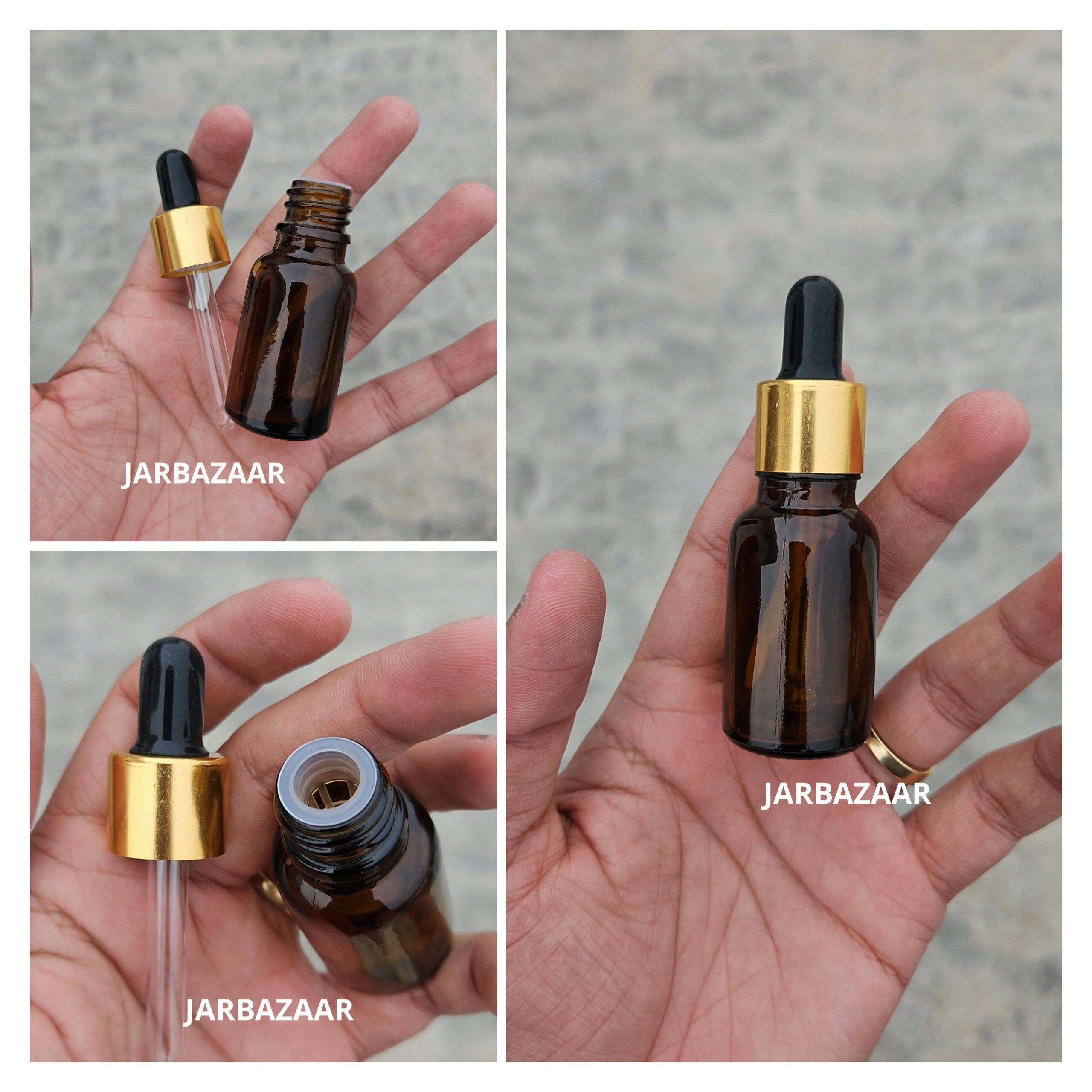 15 ML Amber Glass Dropper Bottles