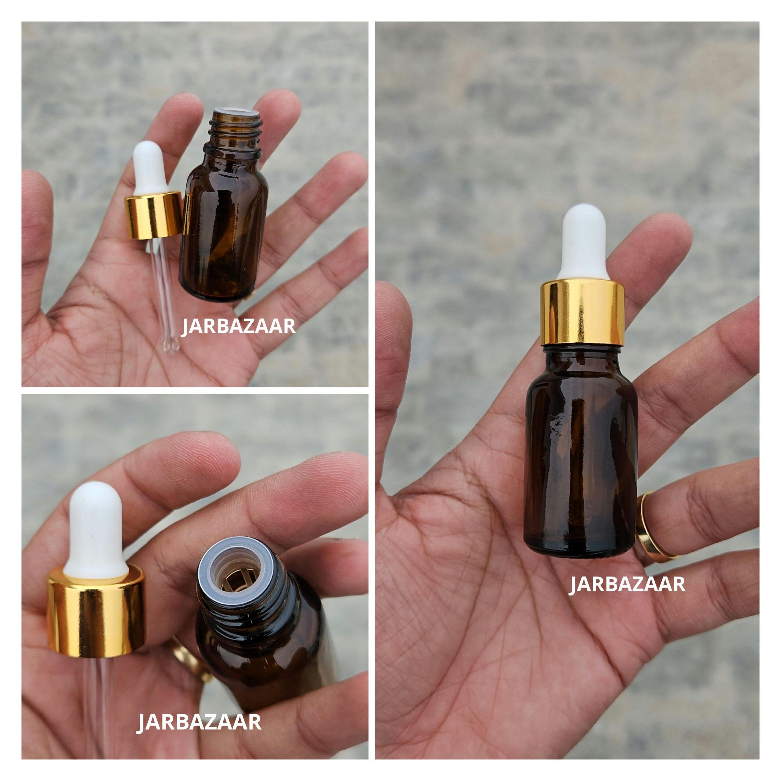 15 ML Amber Glass Dropper Bottles