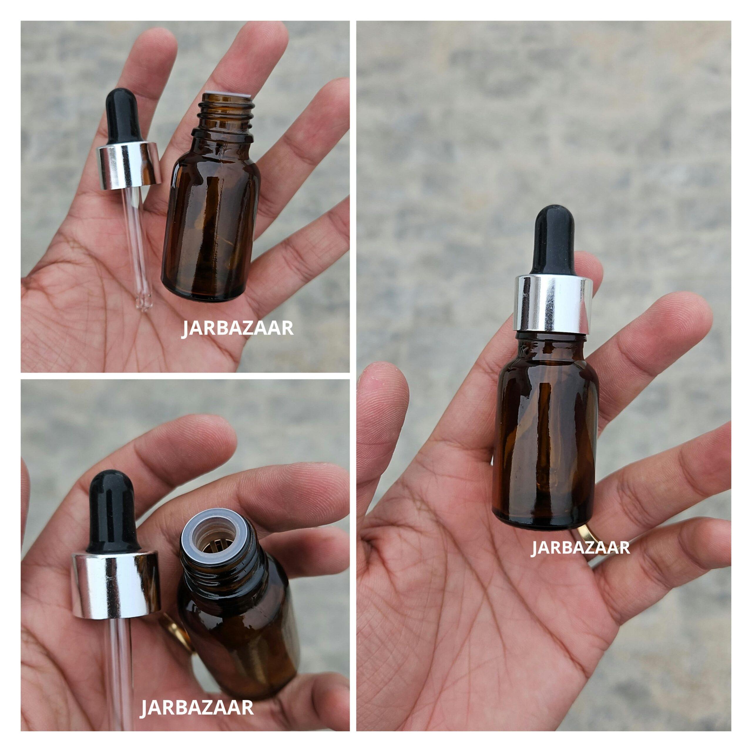 15 ML Amber Glass Dropper Bottles