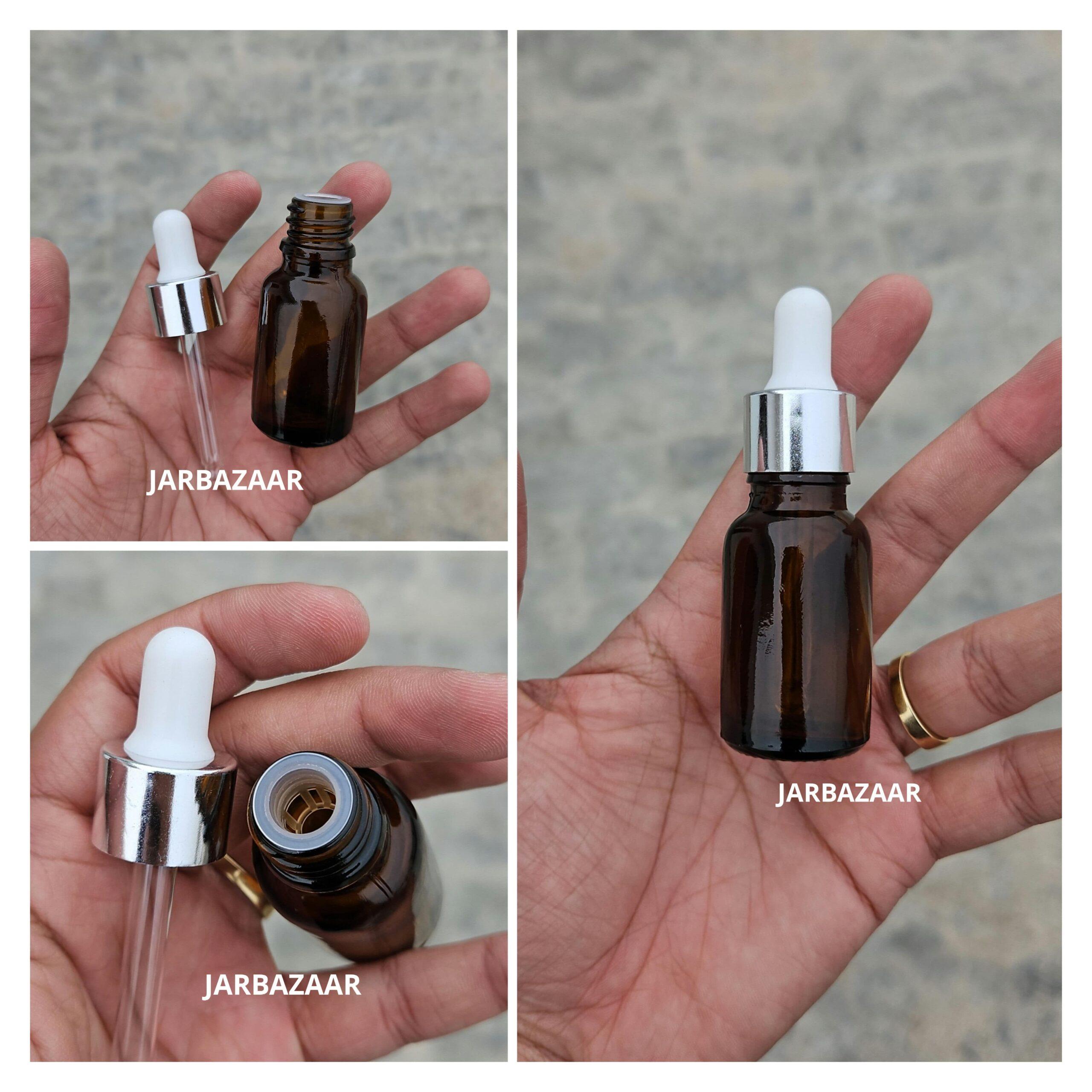 15 ML Amber Glass Dropper Bottles