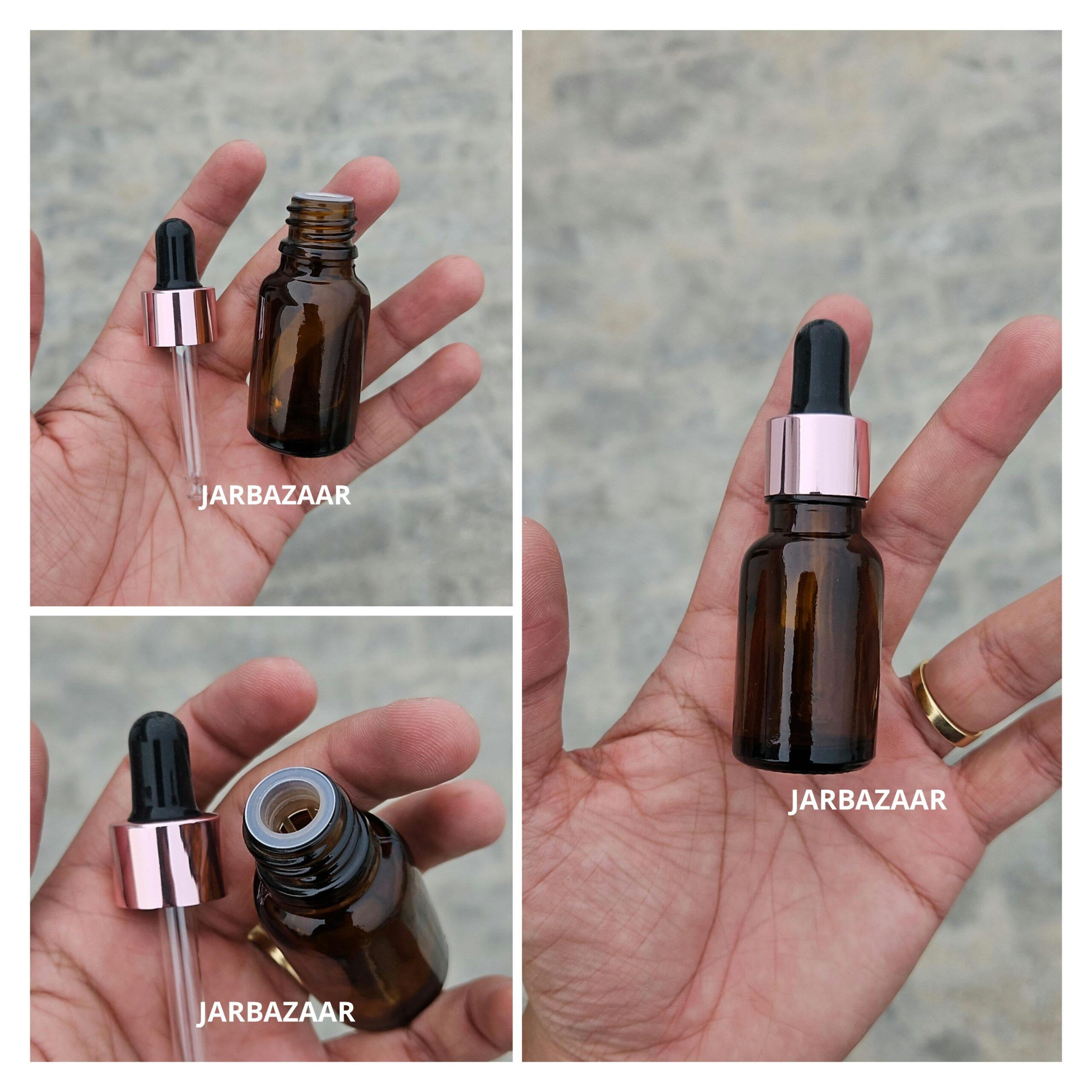 15 ML Amber Glass Dropper Bottles