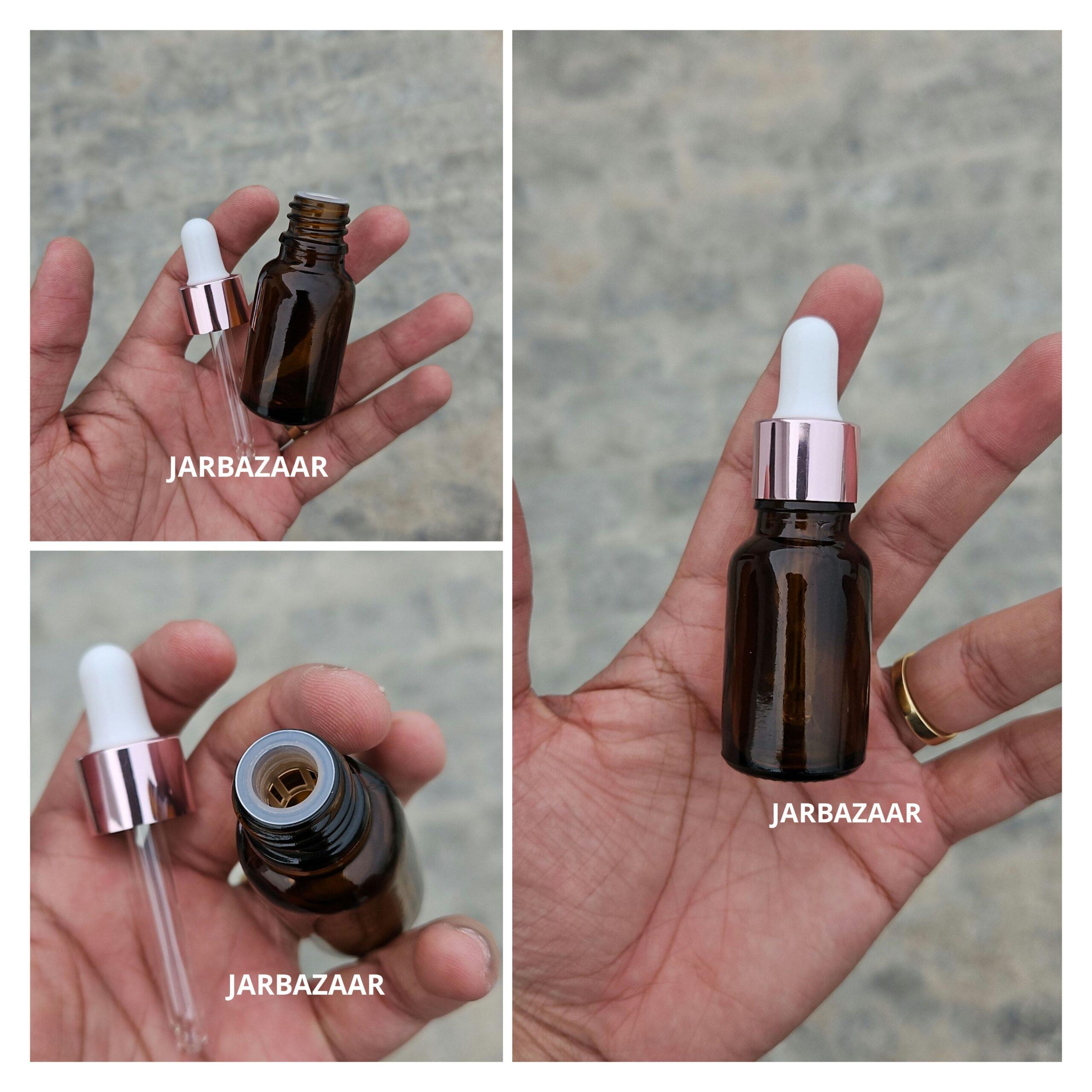 15 ML Amber Glass Dropper Bottles