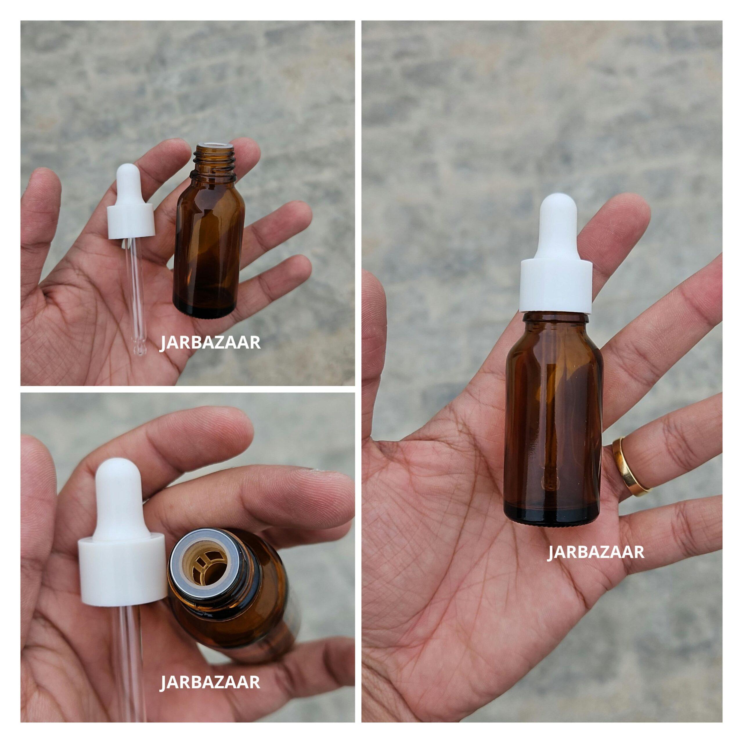 20 ML Amber Glass Dropper Bottles