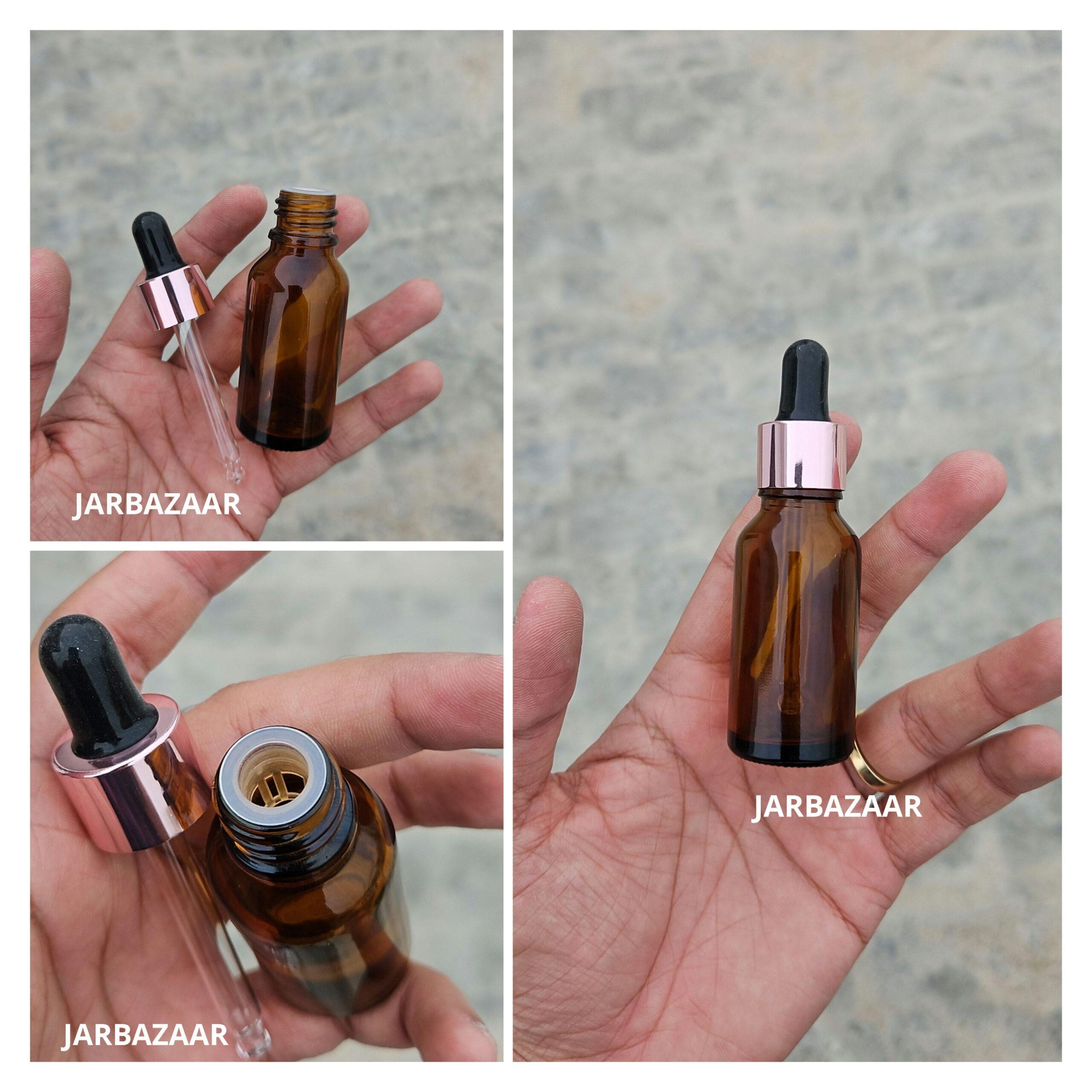 20 ML Amber Glass Dropper Bottles