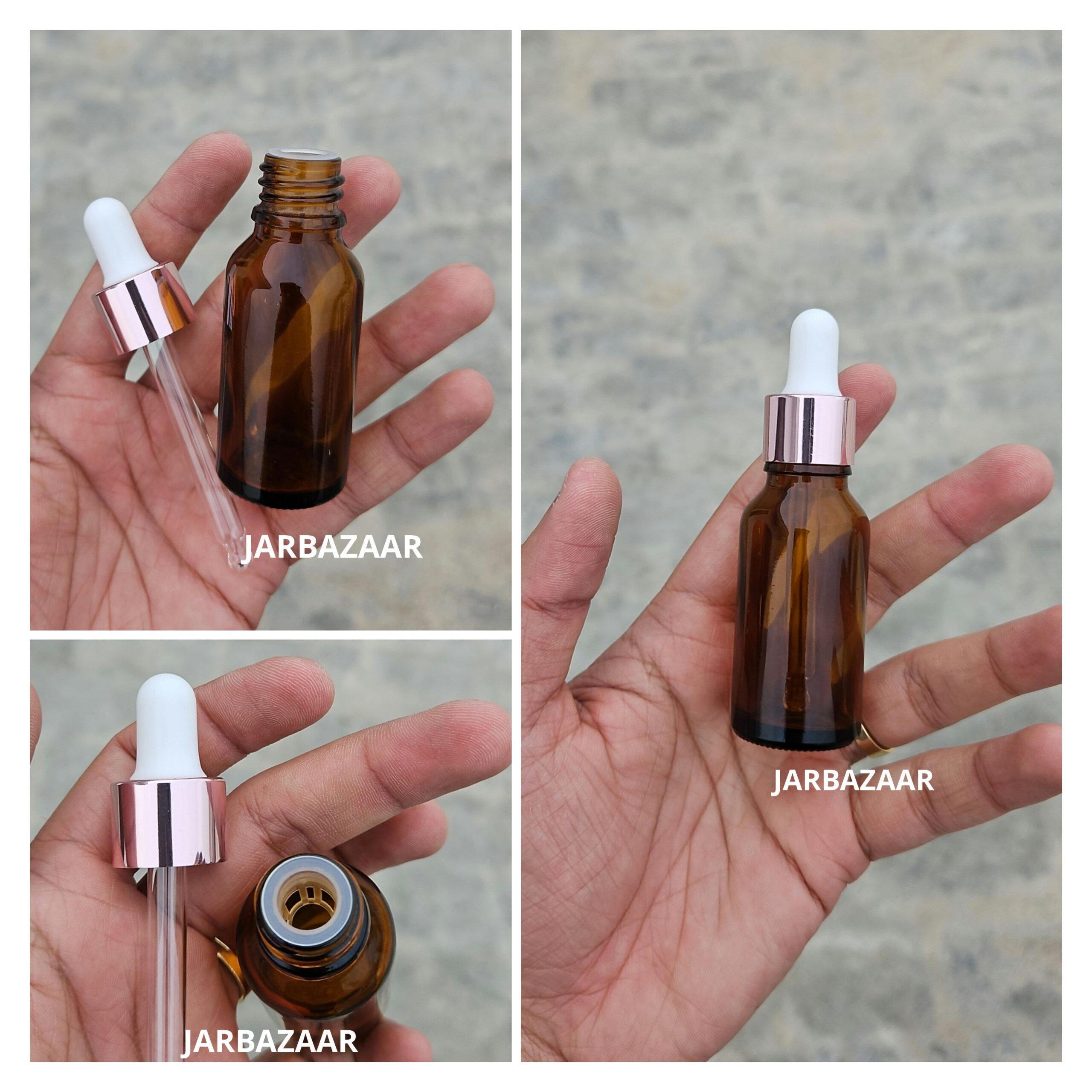 20 ML Amber Glass Dropper Bottles