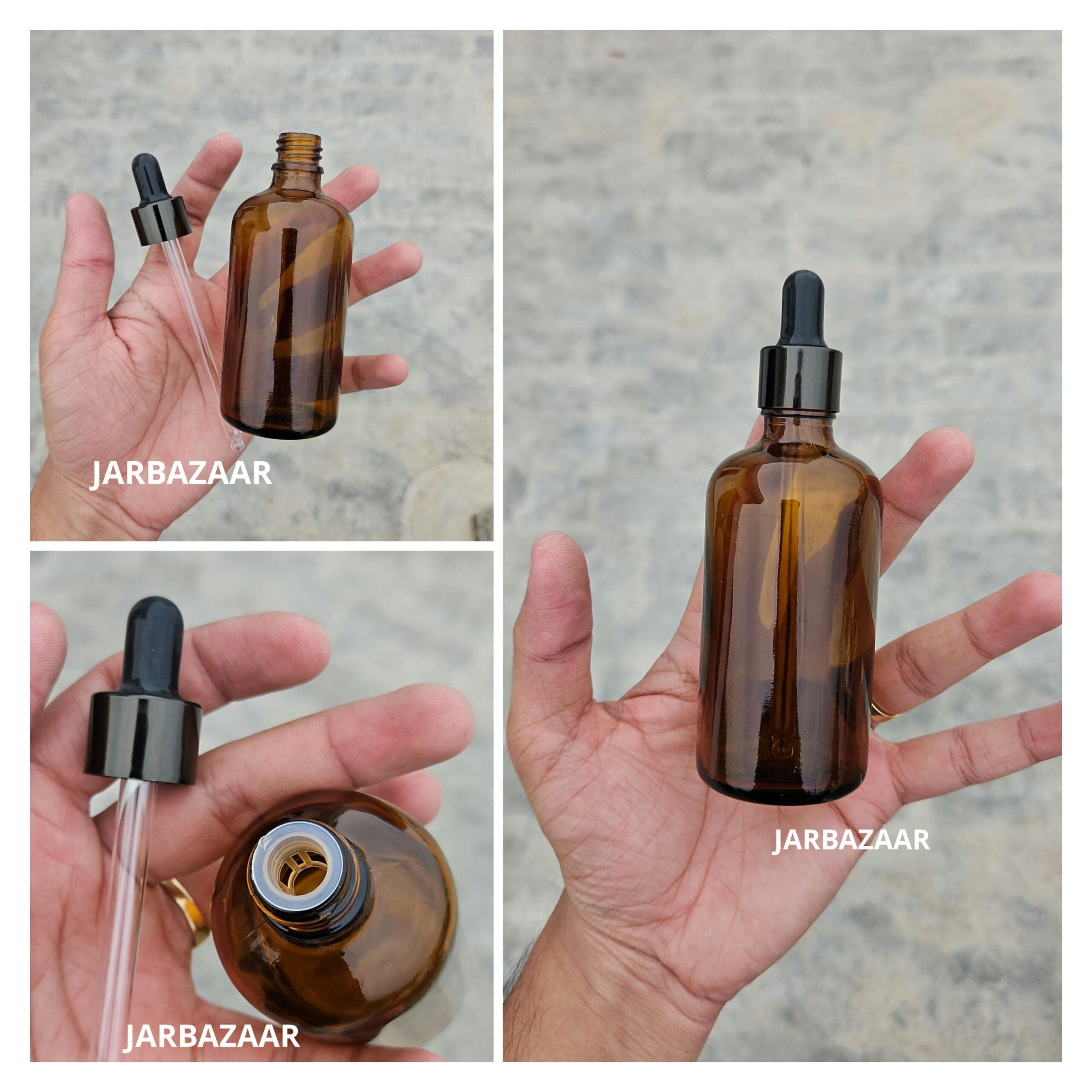 100 ML Amber Glass Dropper Bottles
