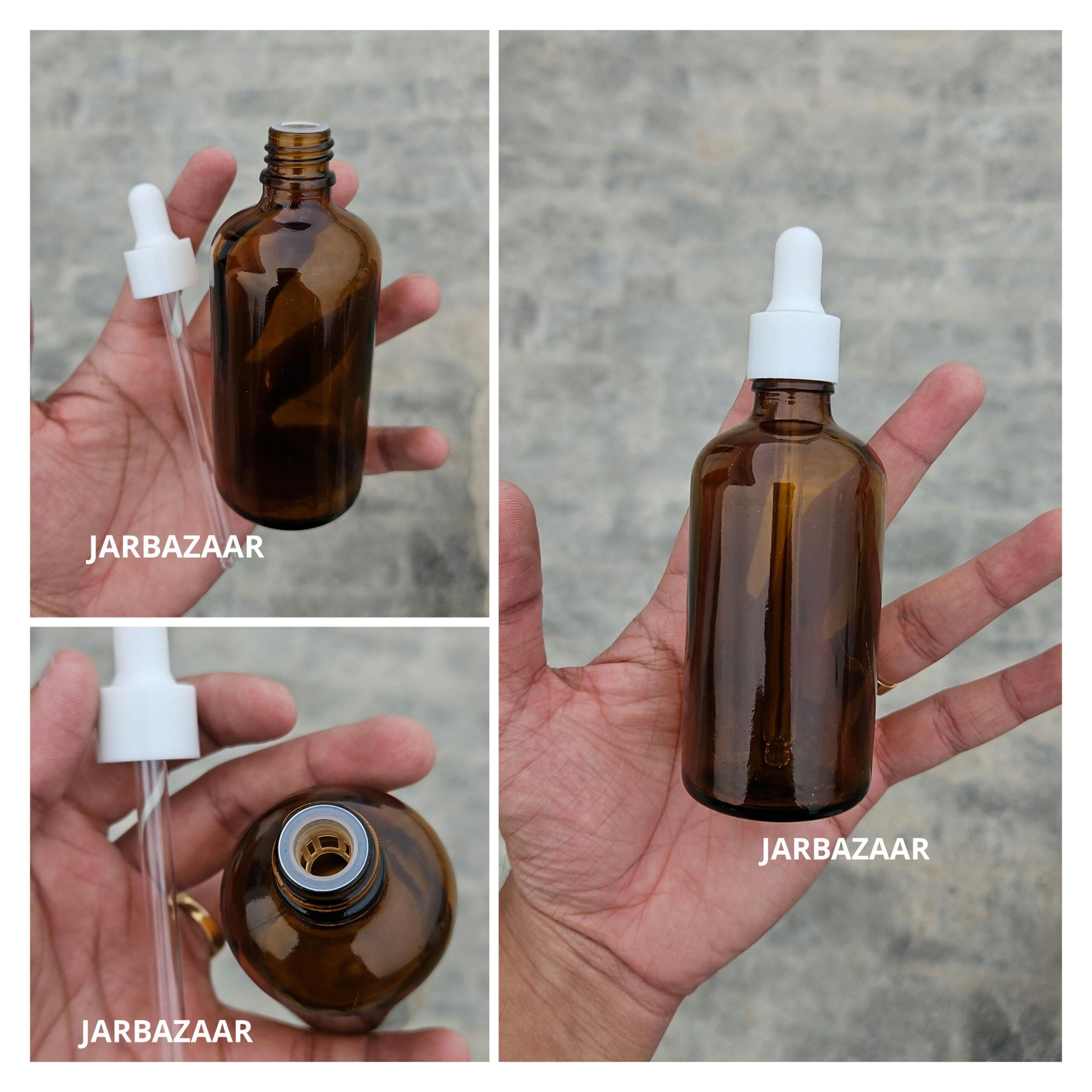 100 ML Amber Glass Dropper Bottles