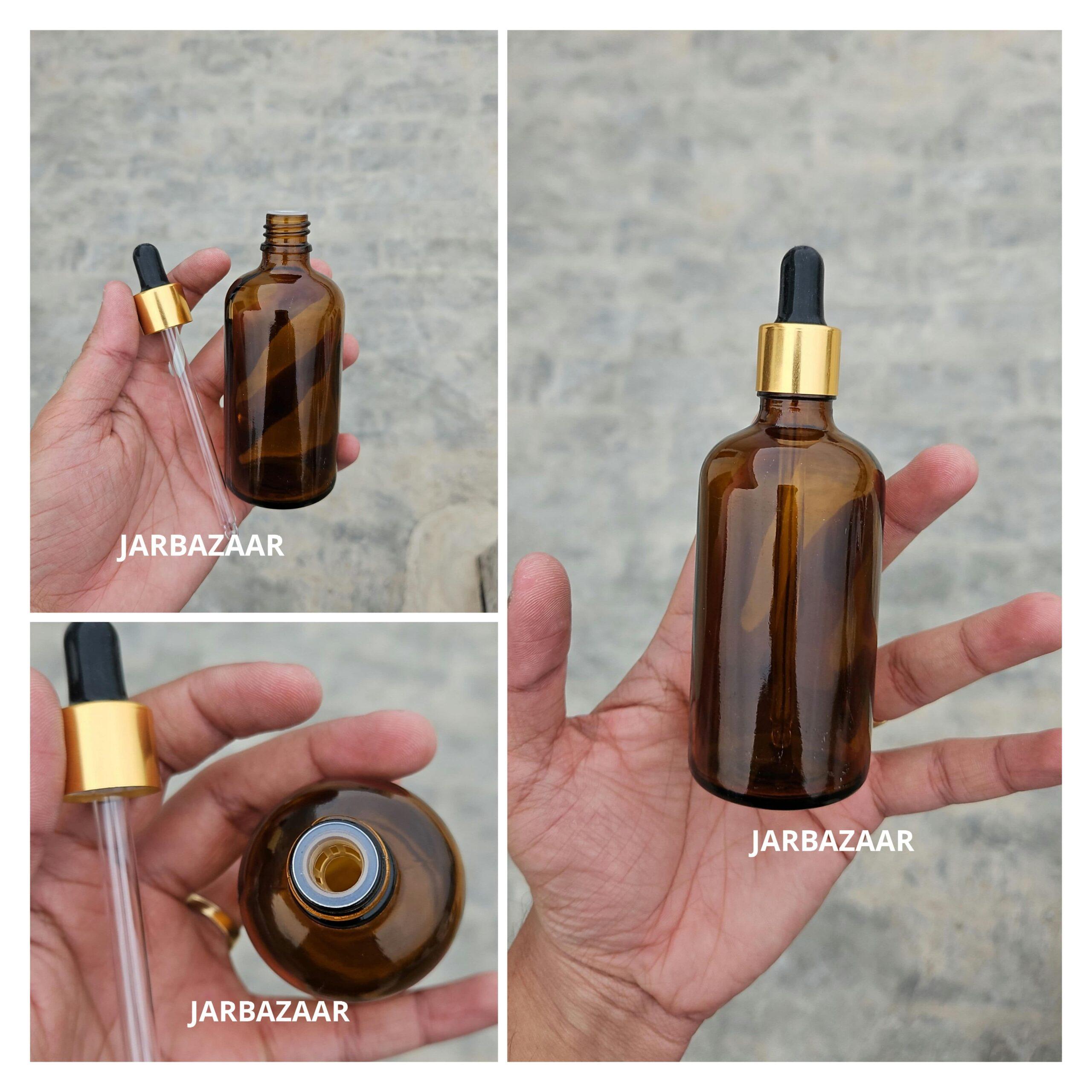 100 ML Amber Glass Dropper Bottles