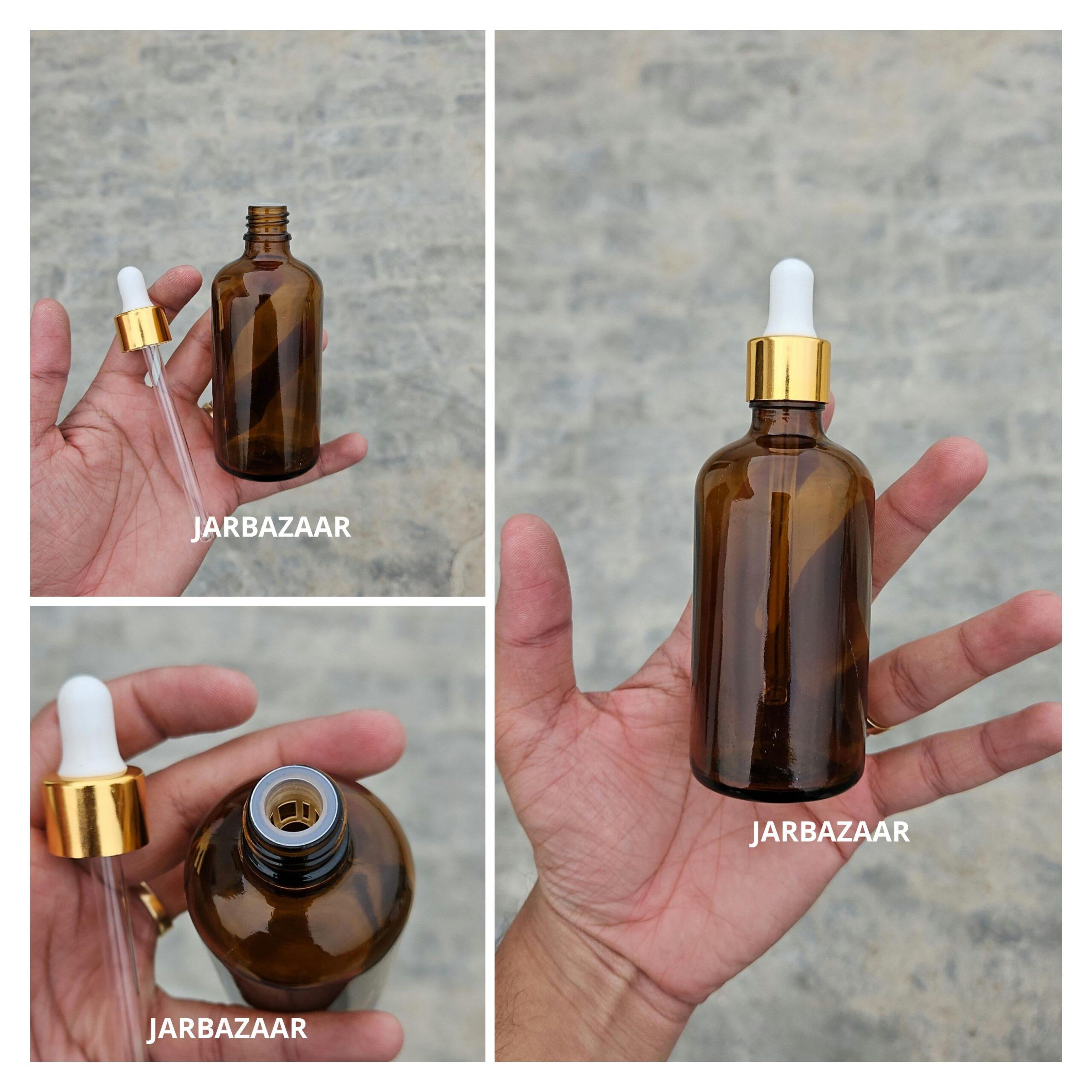 100 ML Amber Glass Dropper Bottles