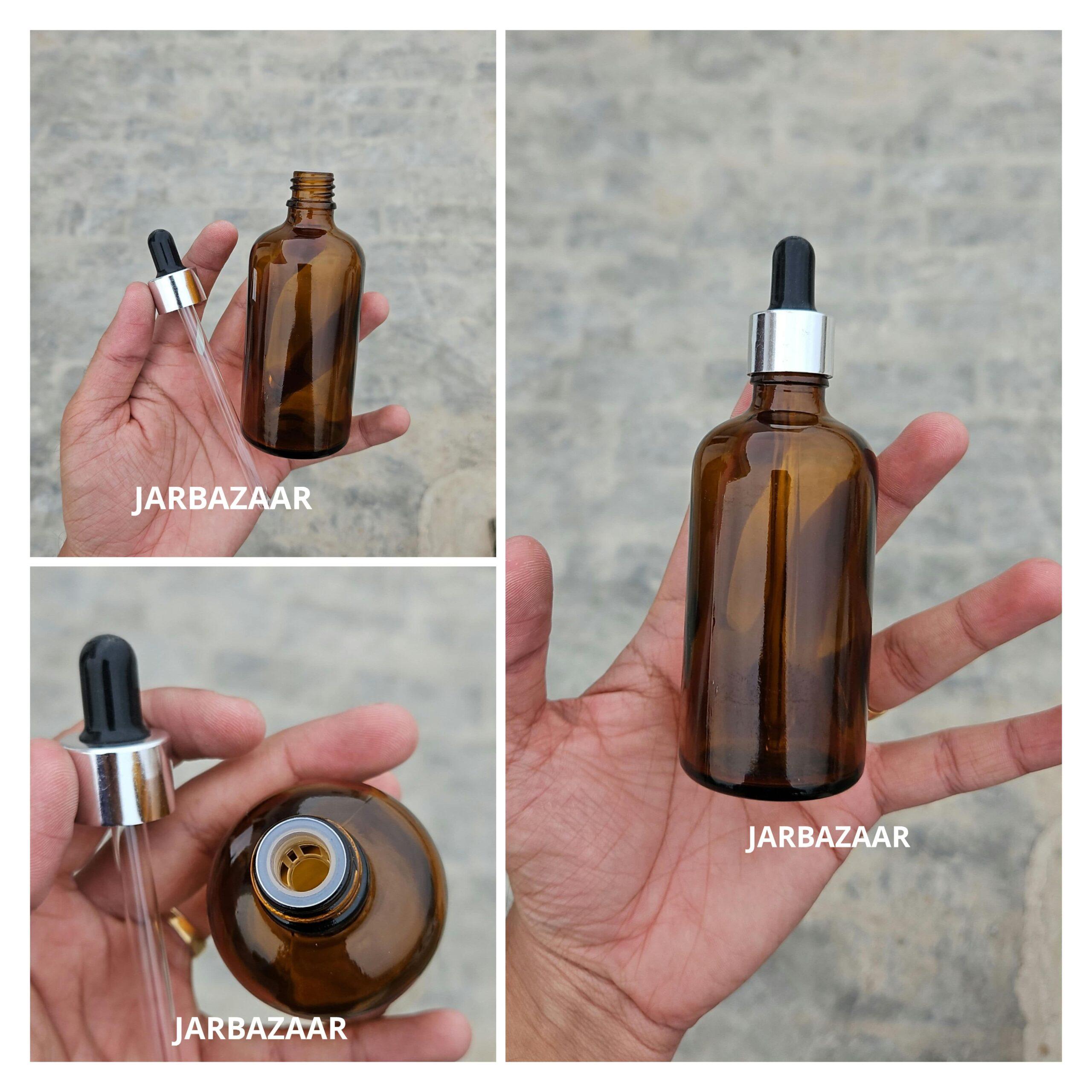 100 ML Amber Glass Dropper Bottles
