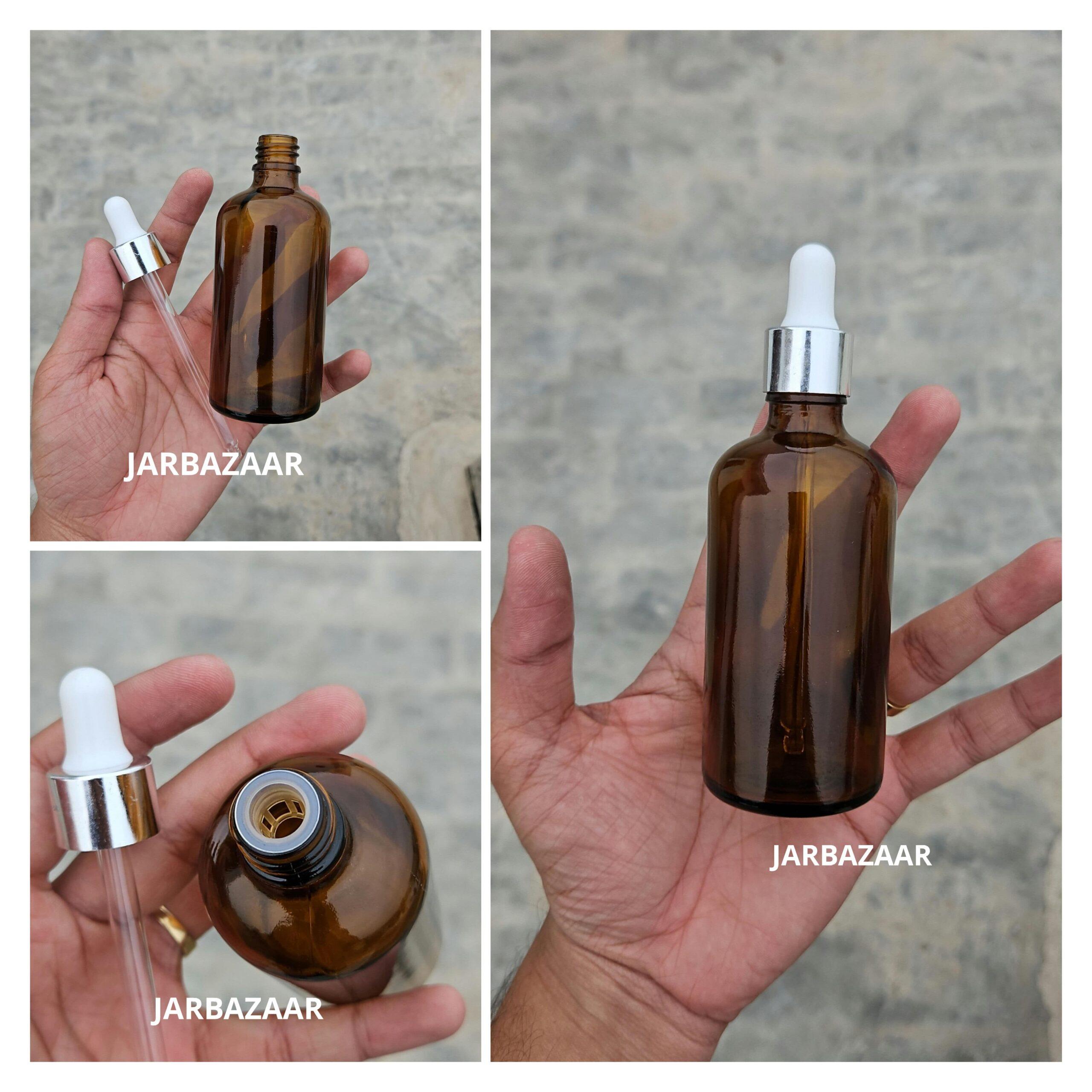 100 ML Amber Glass Dropper Bottles