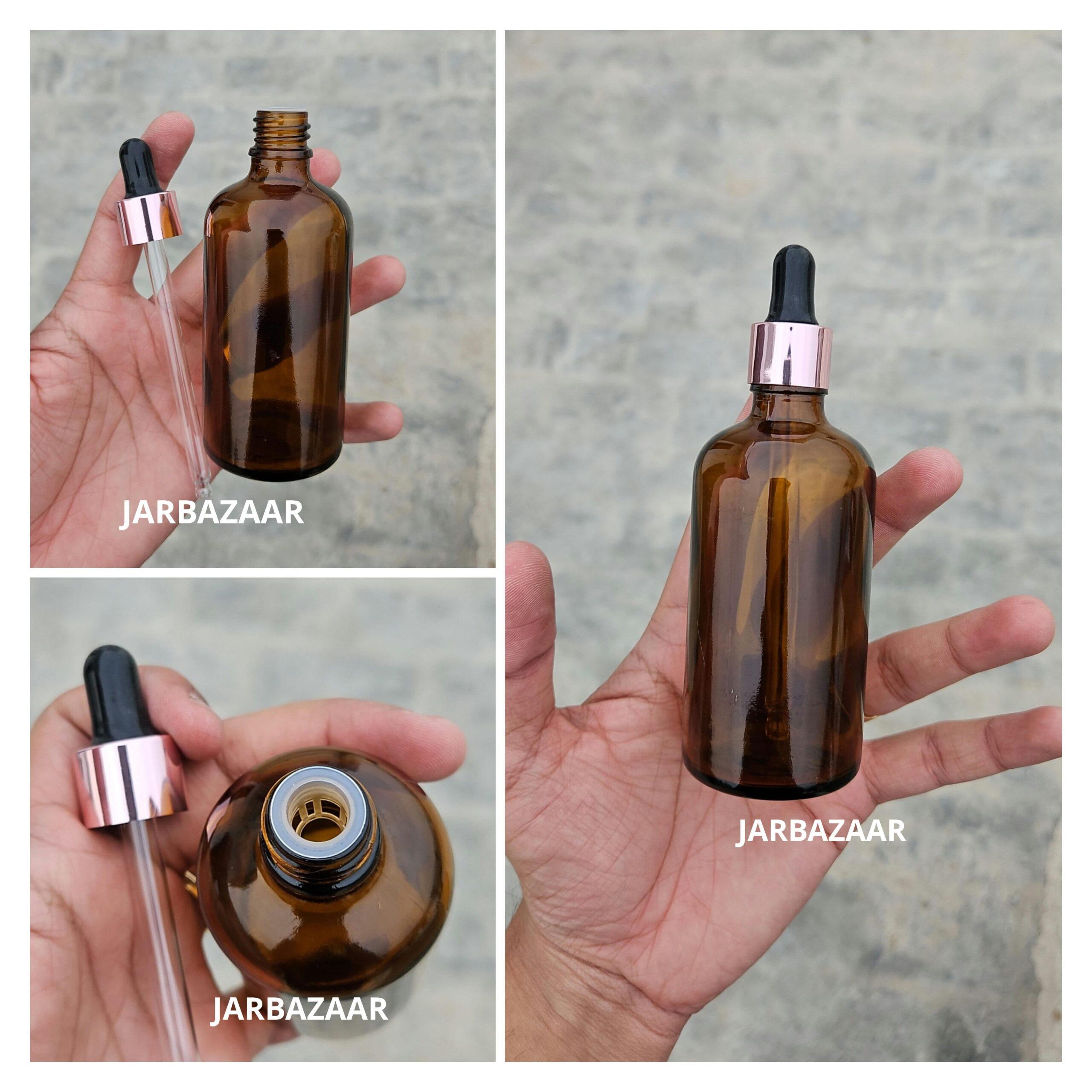 100 ML Amber Glass Dropper Bottles