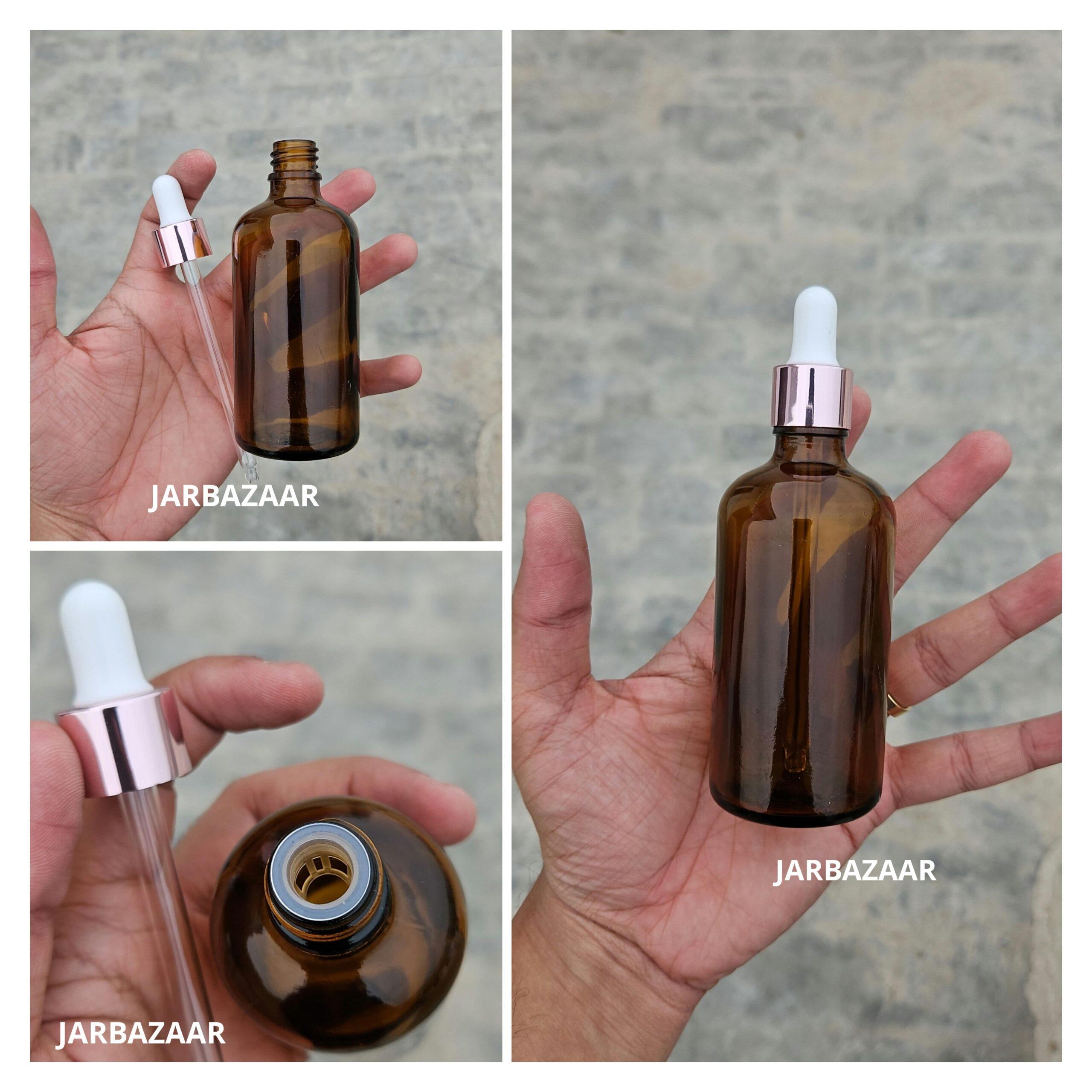 100 ML Amber Glass Dropper Bottles