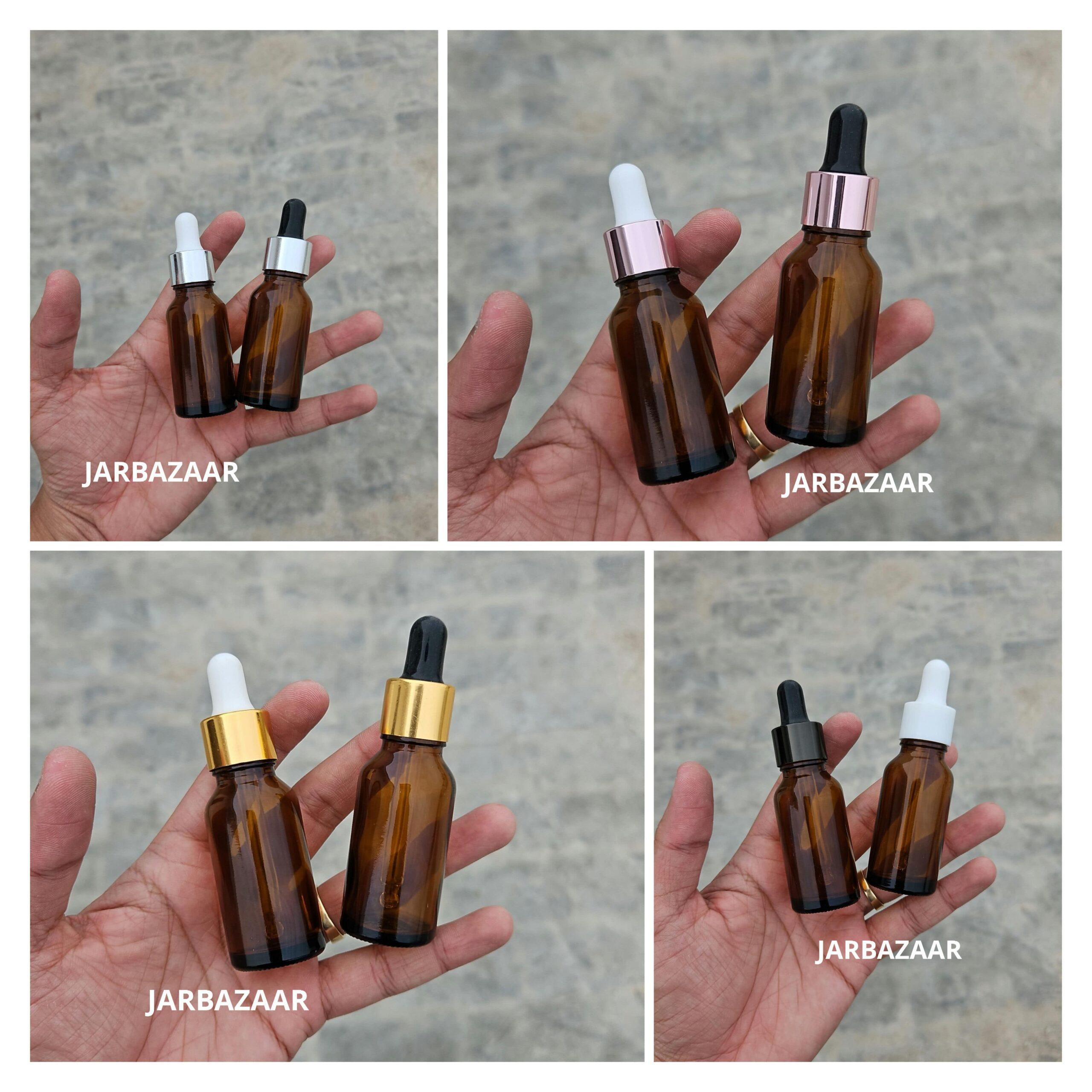 20 ML Amber Glass Dropper Bottles