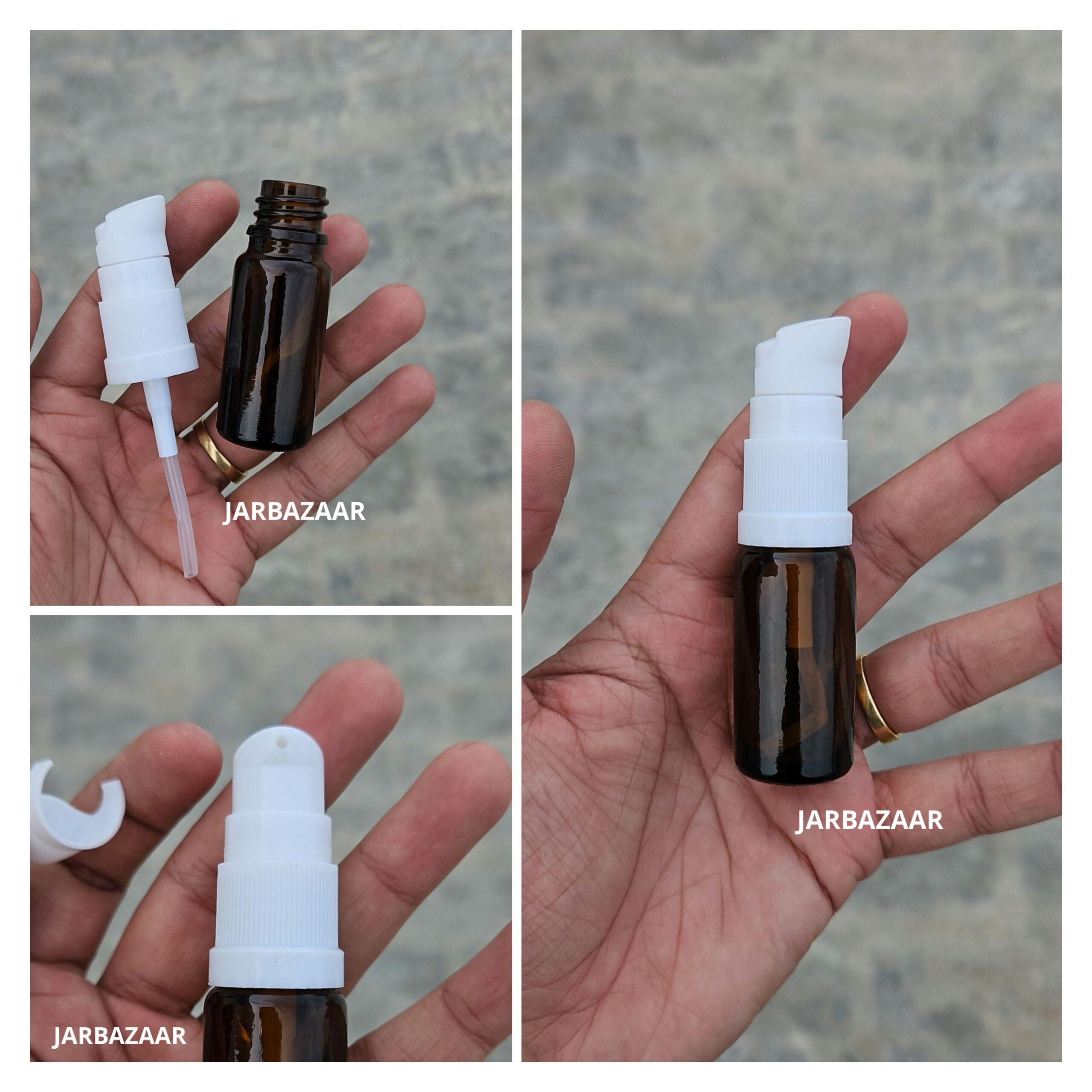 10 ML Amber Glass Bottle With Serum Pump (Type 2)