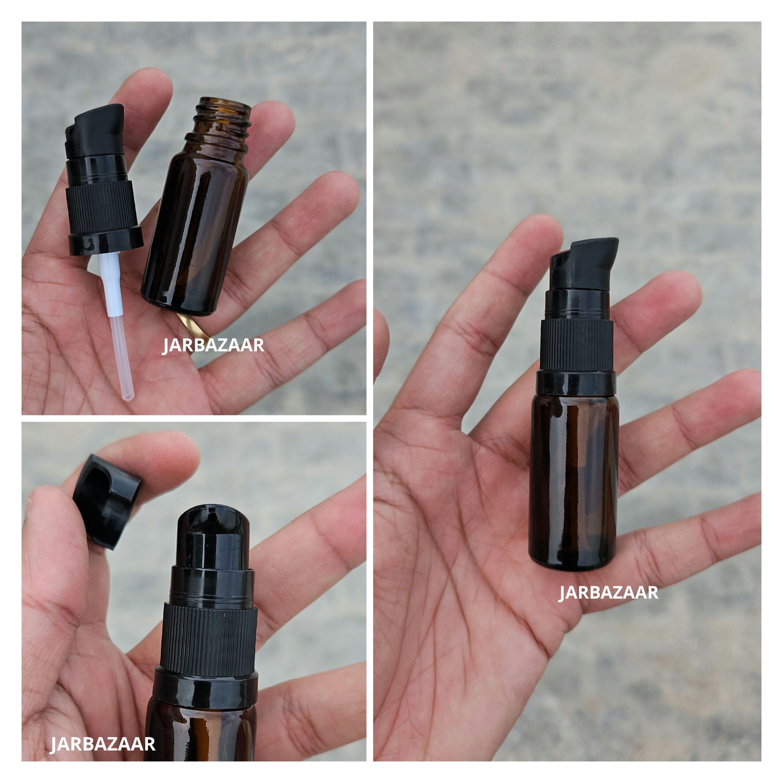 10 ML Amber Glass Bottle With Serum Pump (Type 2)