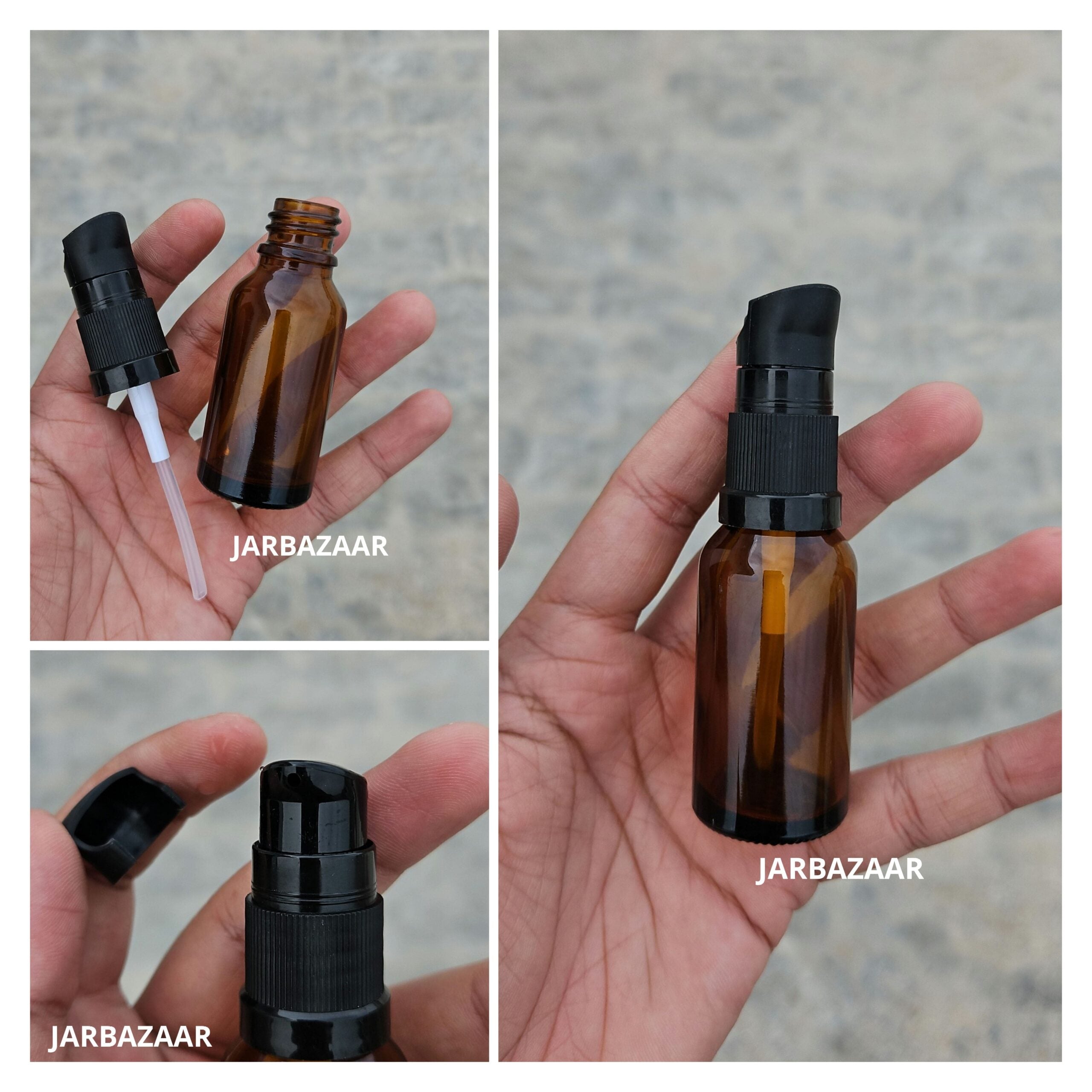 20 ML Amber Glass Bottle With Serum Pump (Type 2)