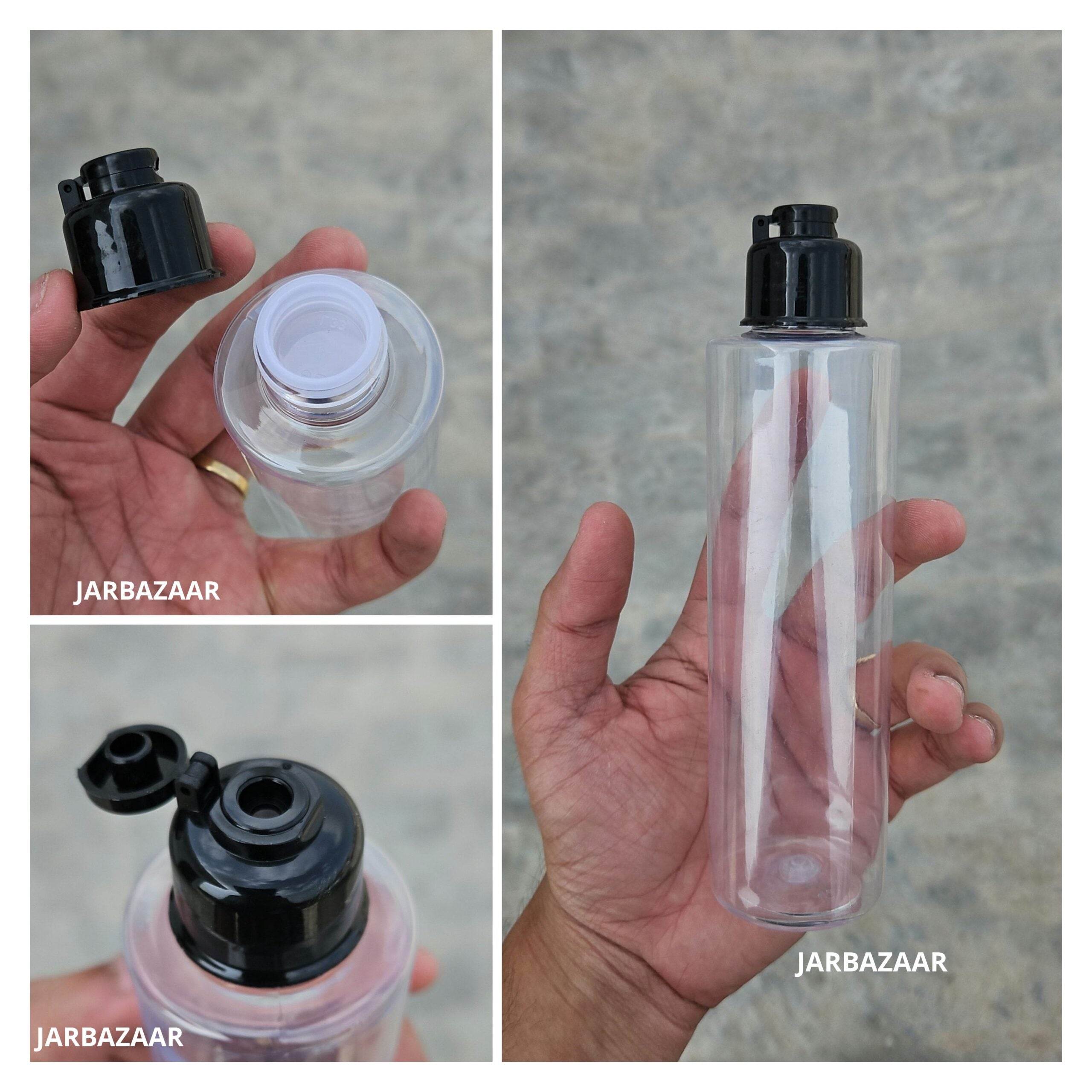200 ML Sleek Transparent Fliptop Bottle