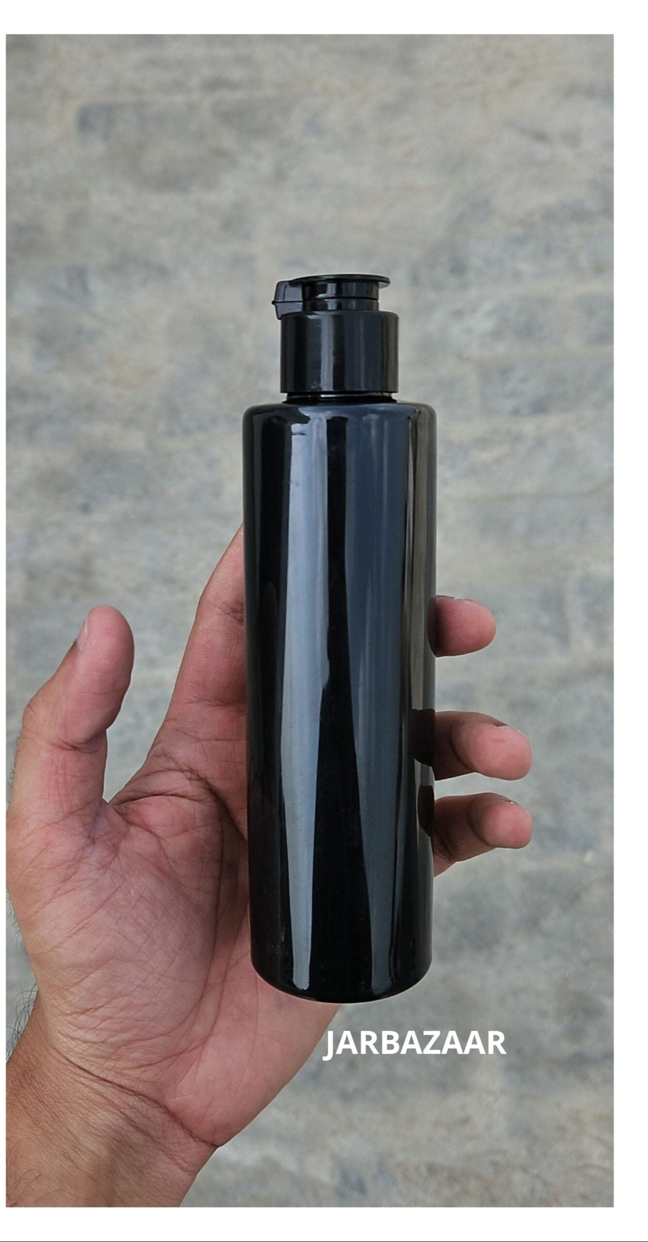 200 ML Sleek Black Fliptop Bottle