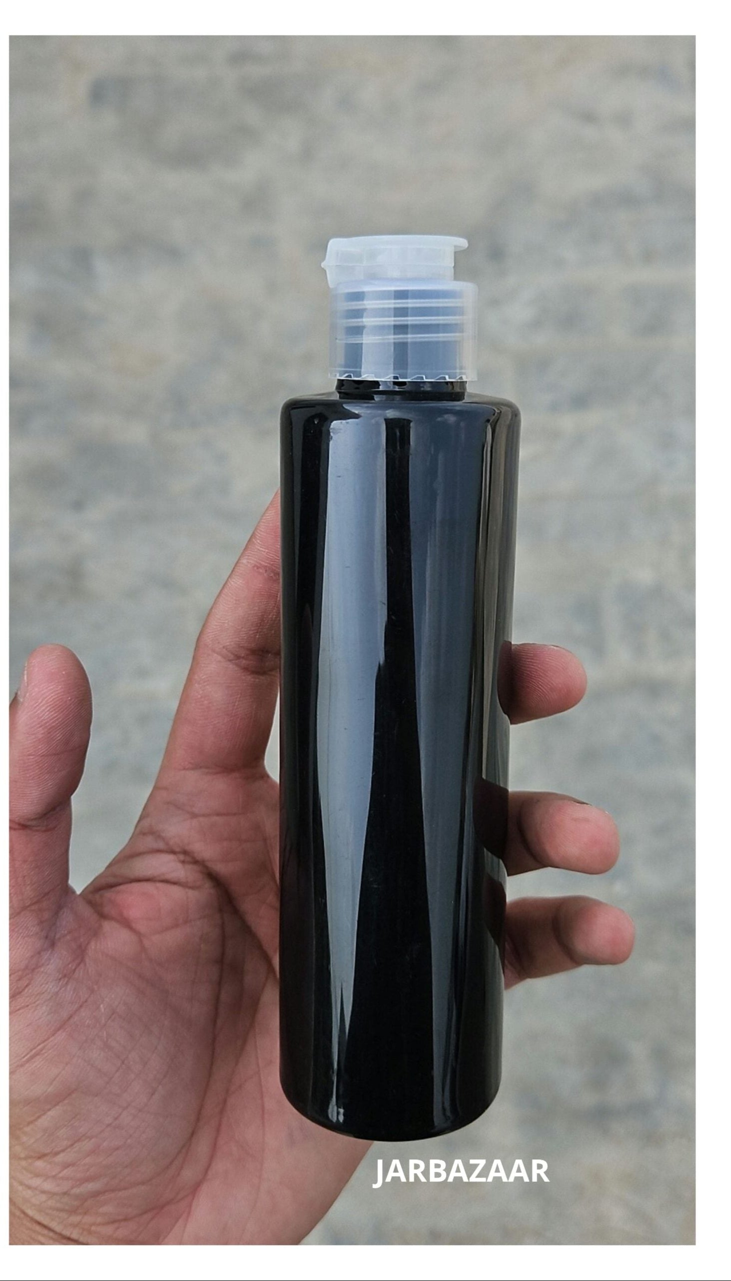 200 ML Sleek Black Fliptop Bottle