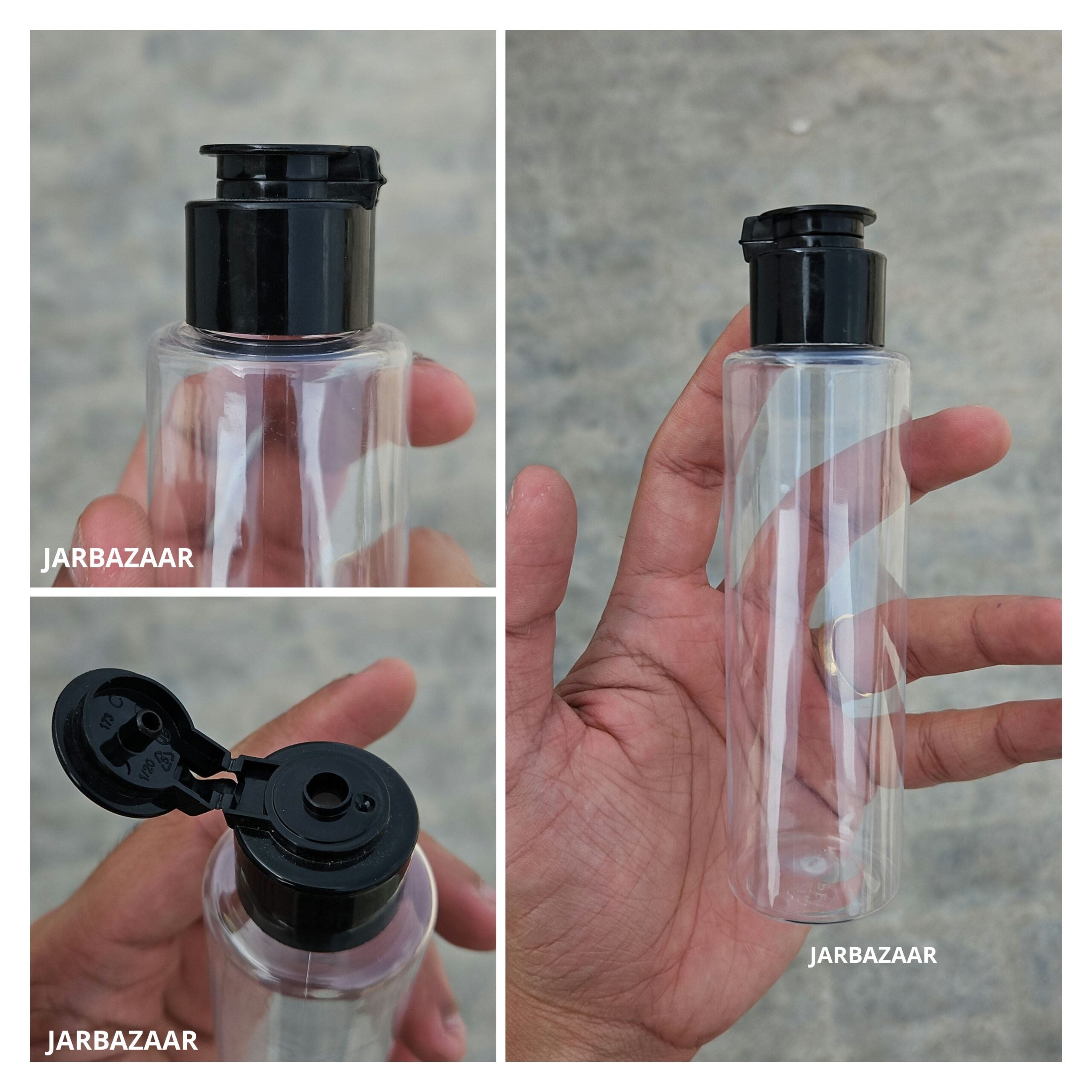 100 ML Sleek Transparent Fliptop Bottle