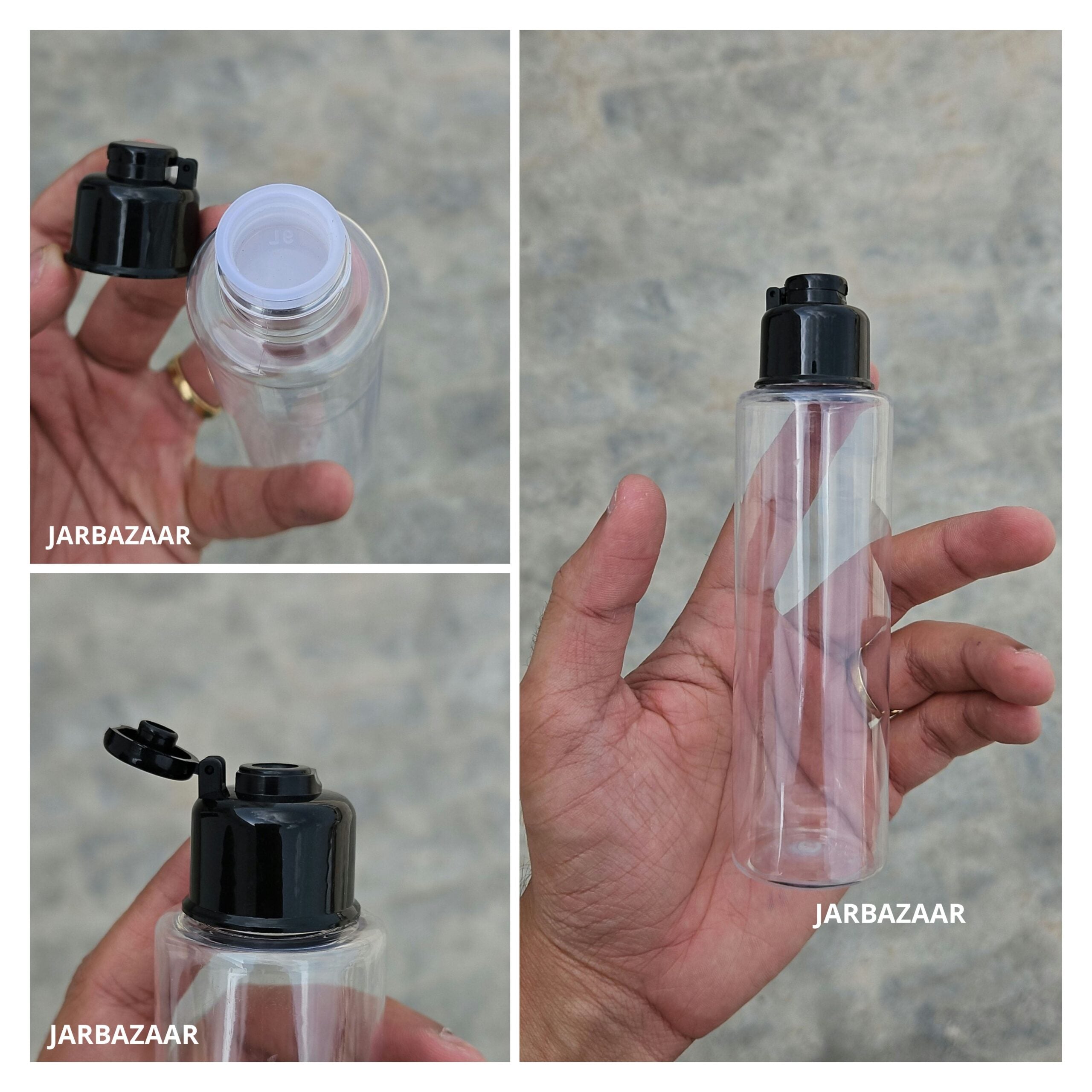 100 ML Sleek Transparent Fliptop Bottle