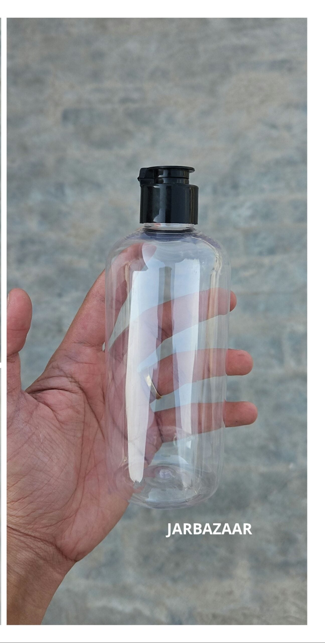 300 ML Transparent Boston Fliptop Bottle