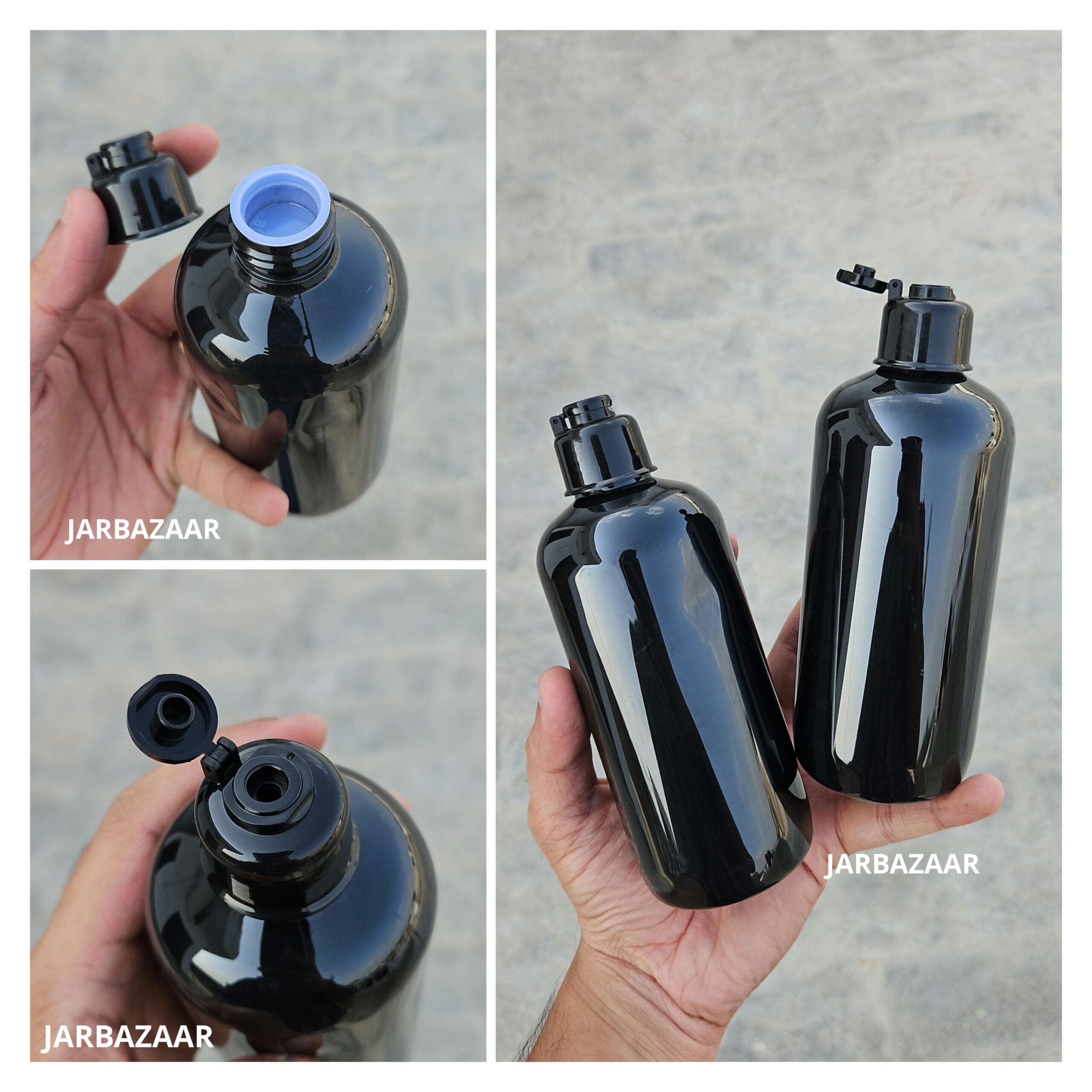 300 ML Black Boston Fliptop Bottle
