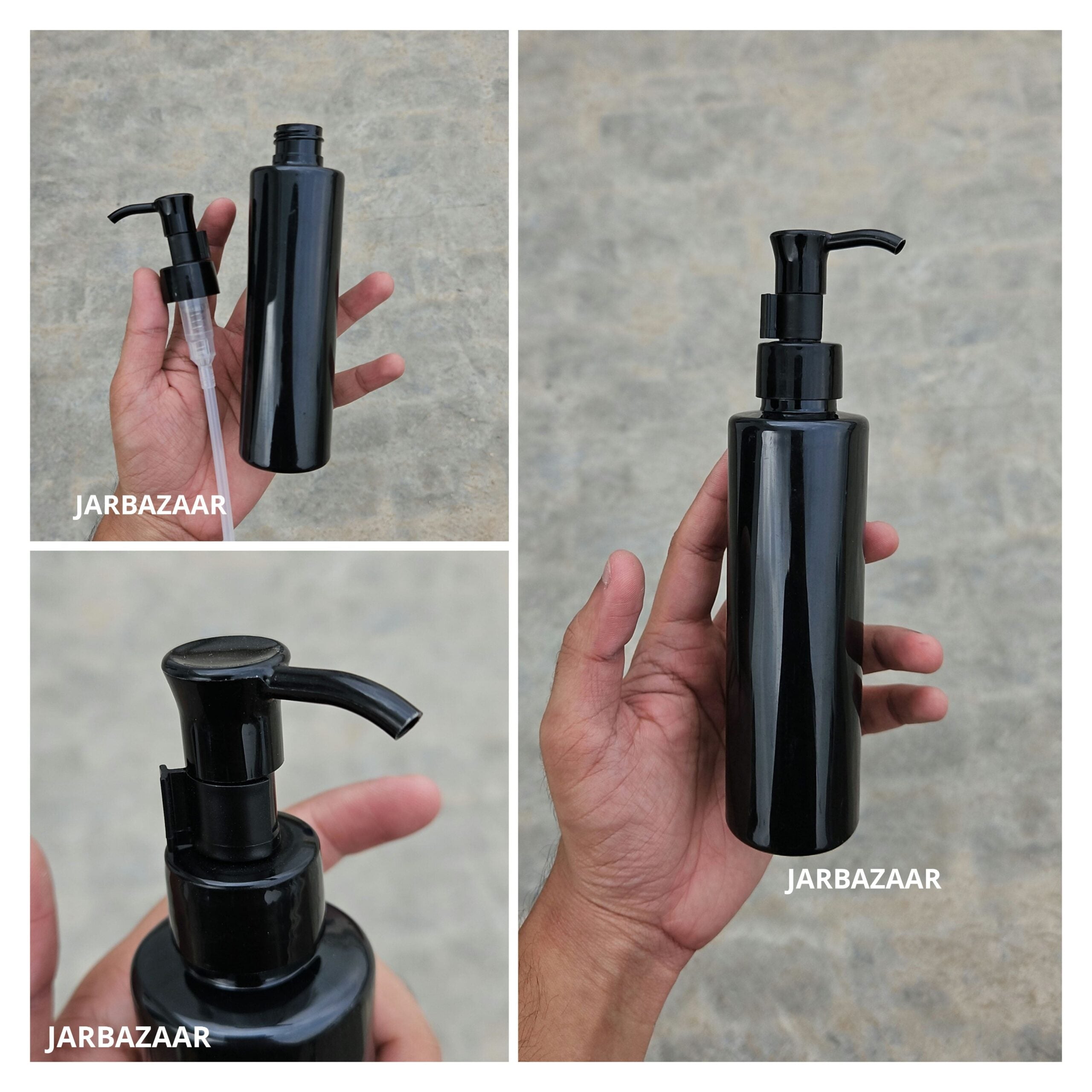 200 ML Sleek Black Dispenser Bottle