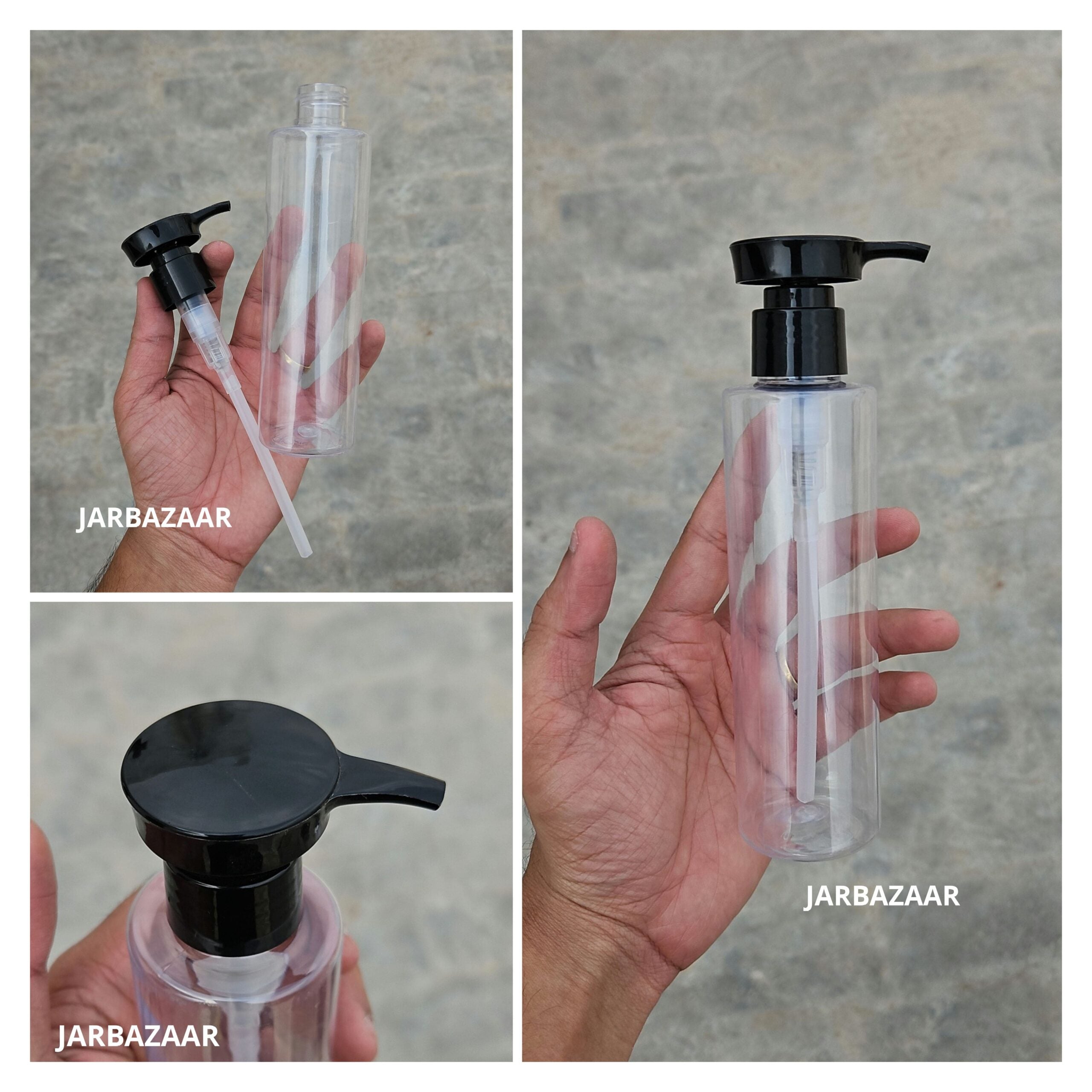 200 ML Sleek Transparent Dispenser Bottle