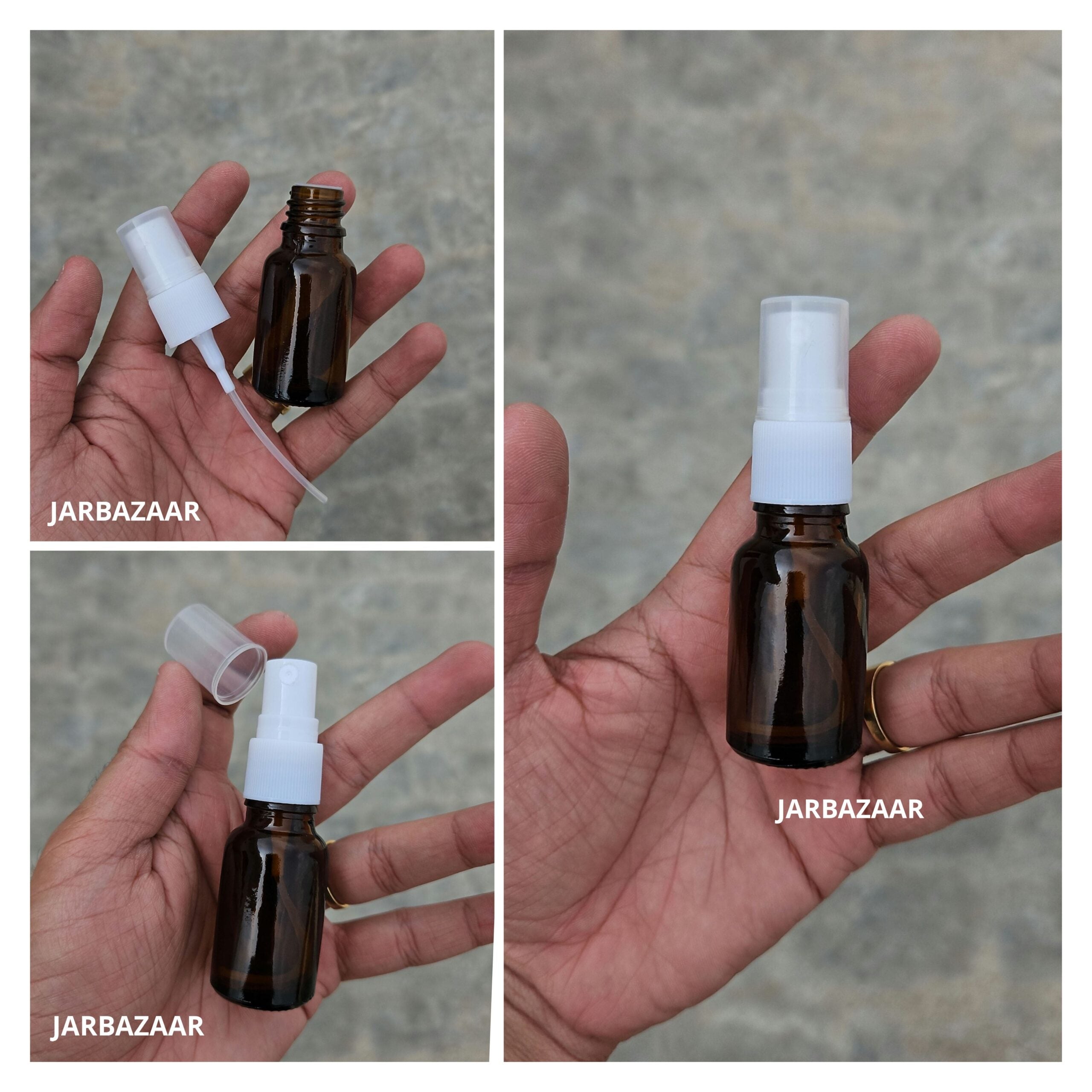 15 ML Amber Glass Spray Bottle