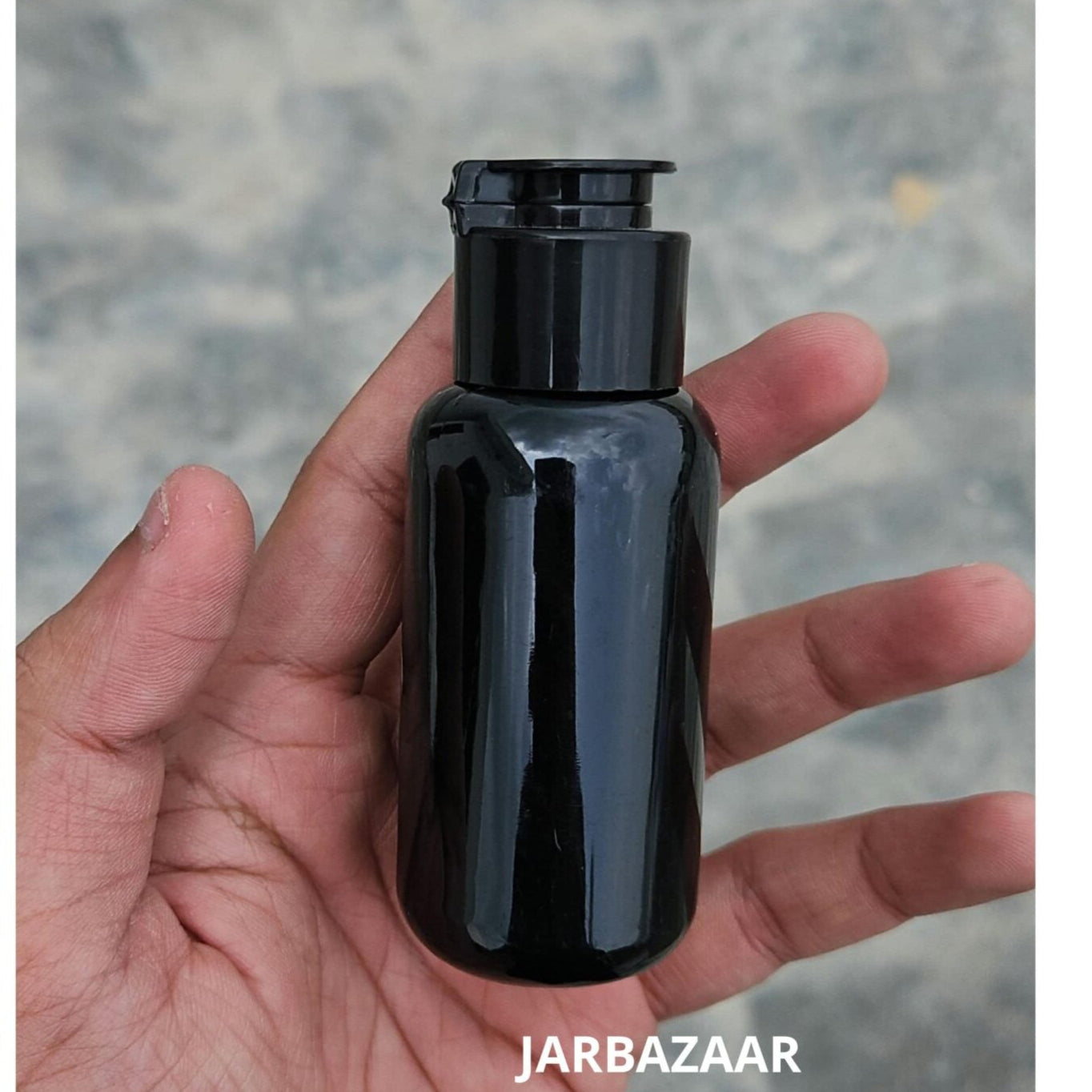 50 ML Black Boston Fliptop Bottle