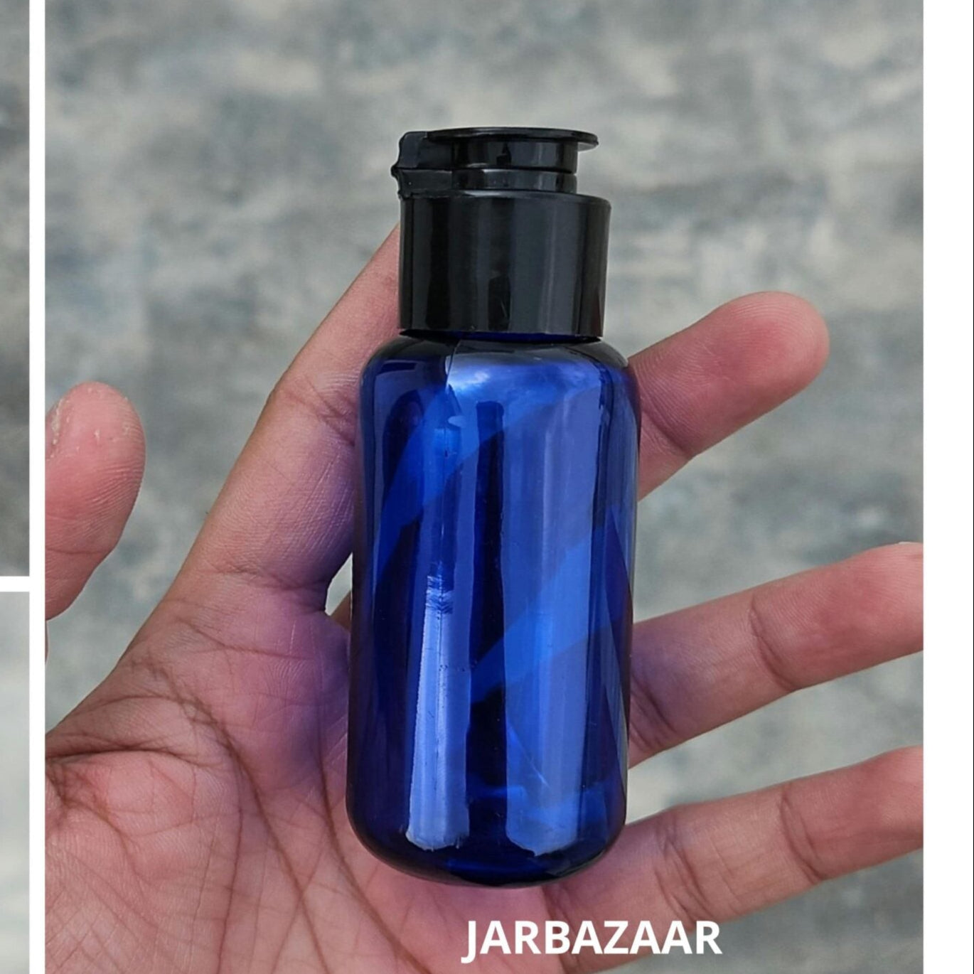 50 ML Blue Boston Fliptop Bottle