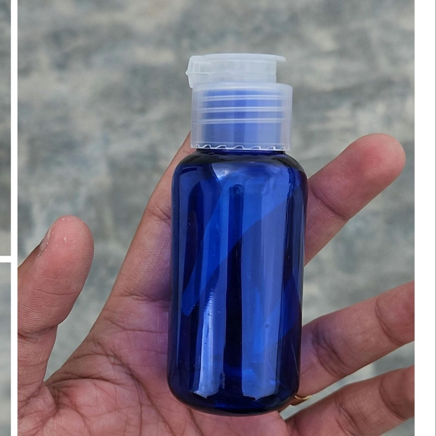 50 ML Blue Boston Fliptop Bottle