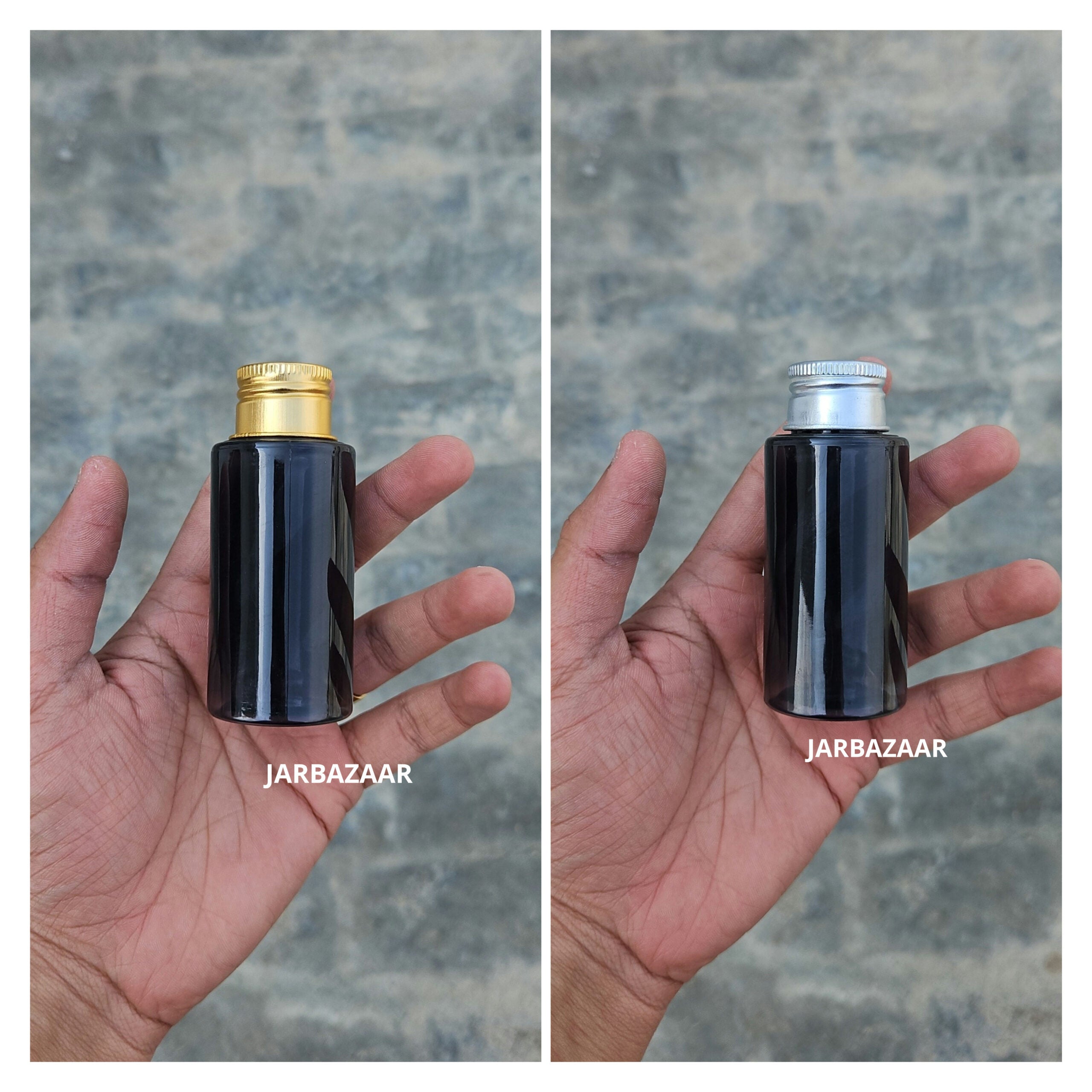 60 ML T.R Black Bottle (With Aluminium Cap)