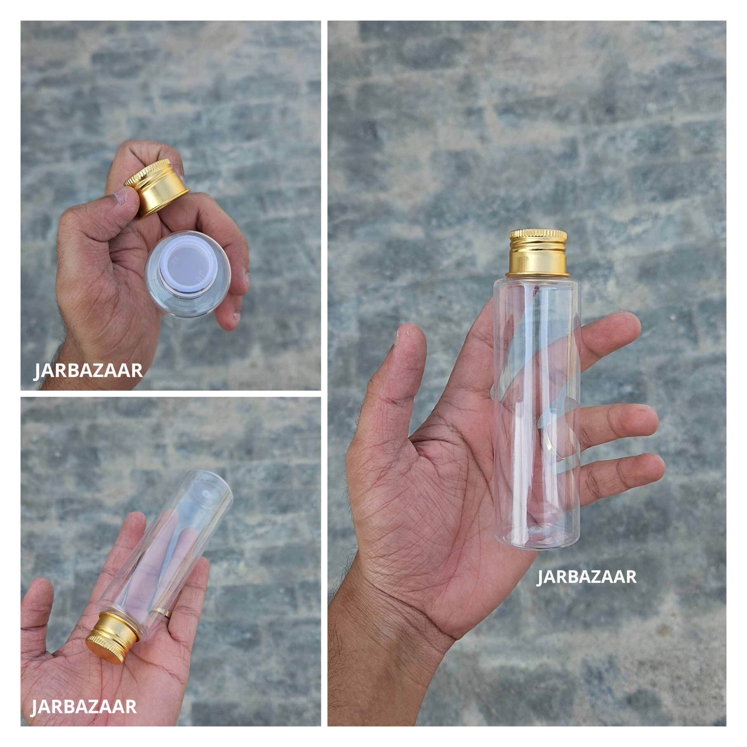 100 ML Sleek Transparent Bottle (With Aluminium Cap)