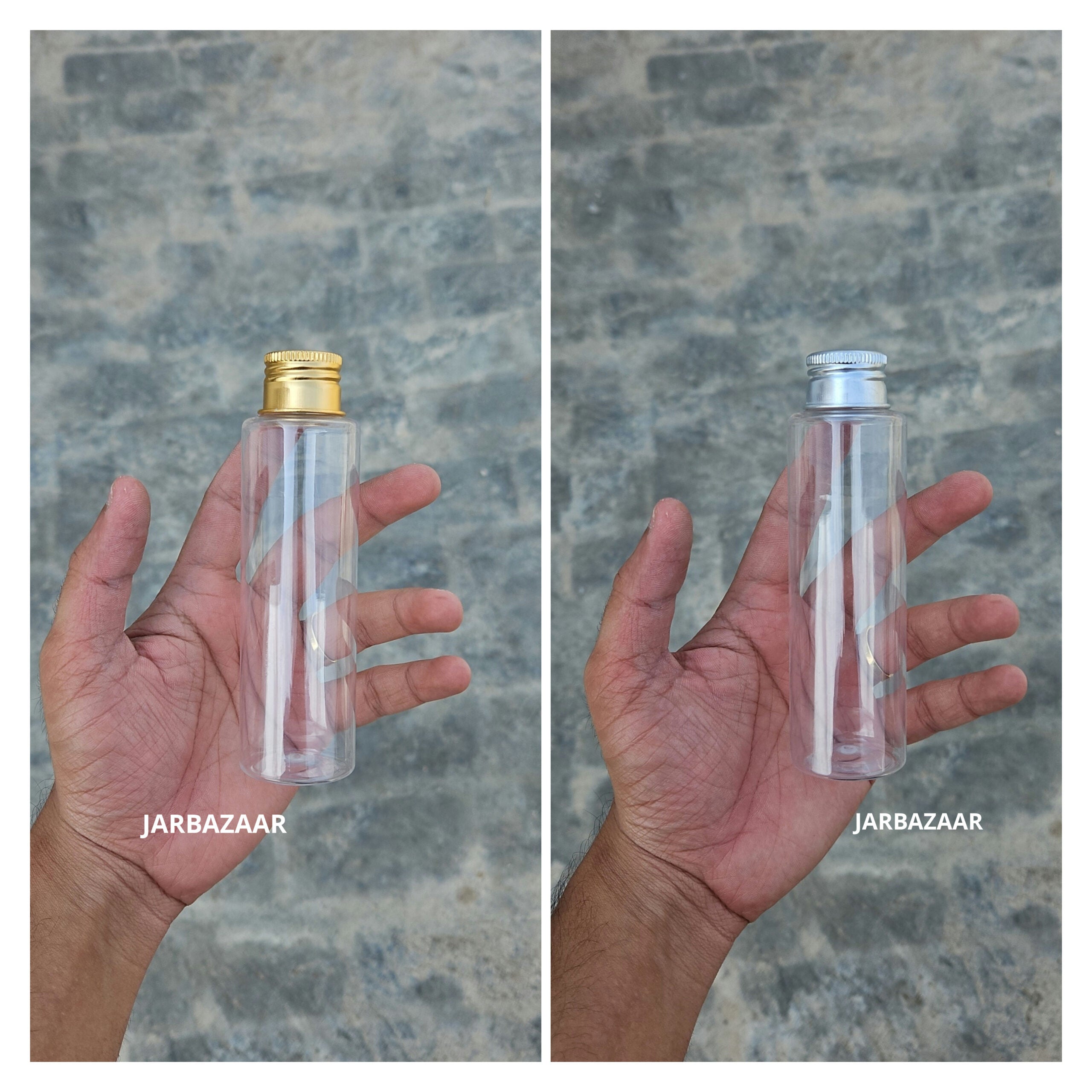 100 ML Sleek Transparent Bottle (With Aluminium Cap)