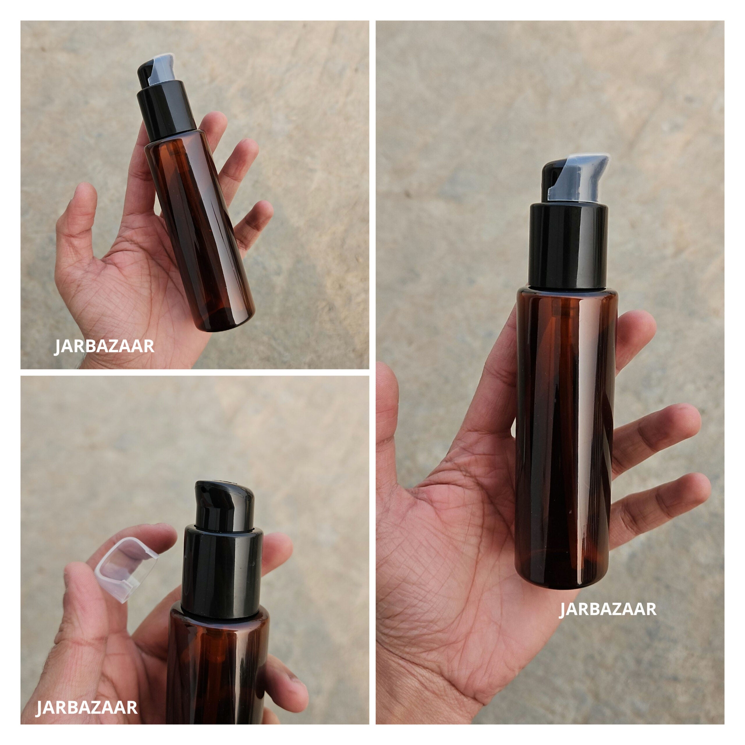 100 ML Amber Pet Bottle (With Lotion Pump)