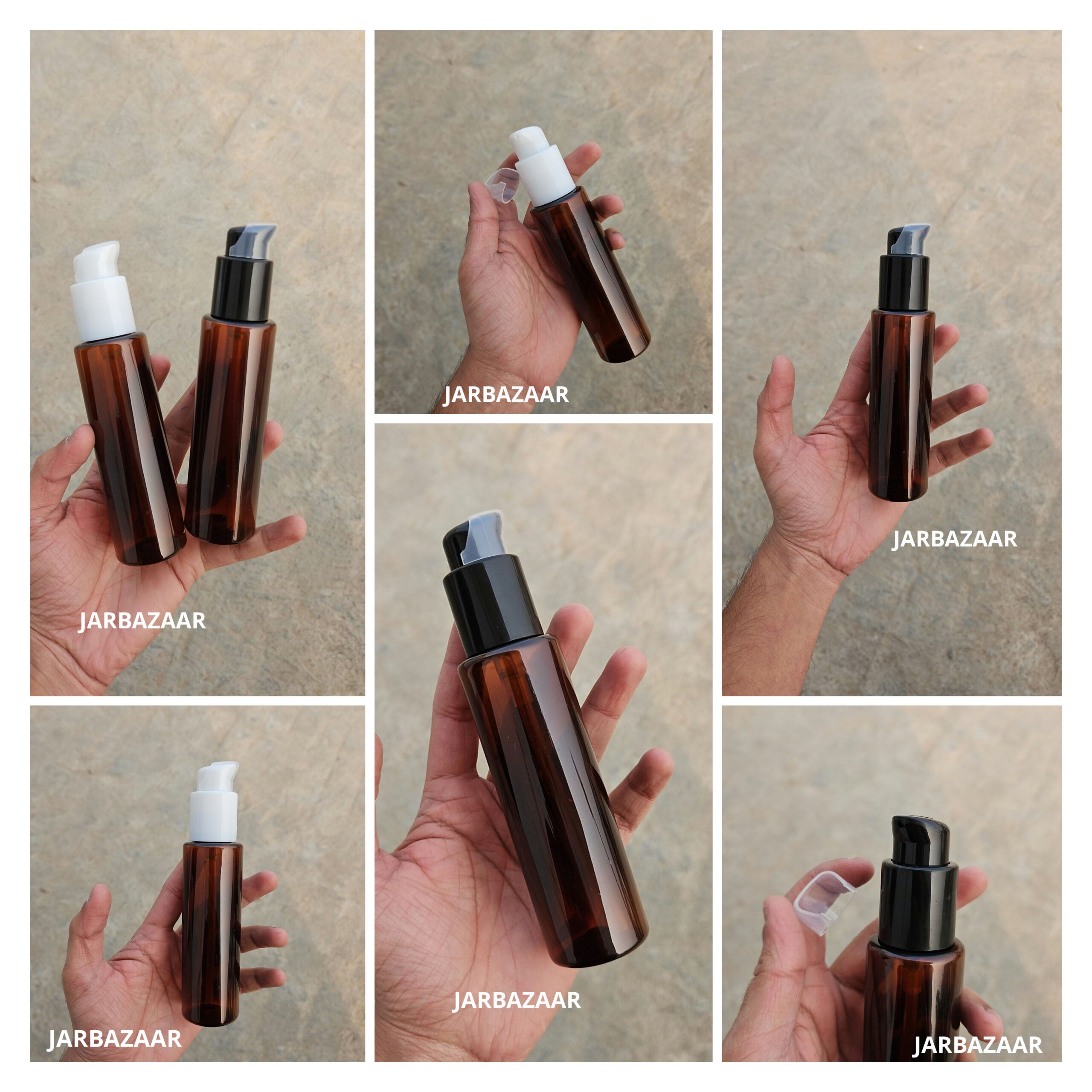 100 ML Amber Pet Bottle (With Lotion Pump)