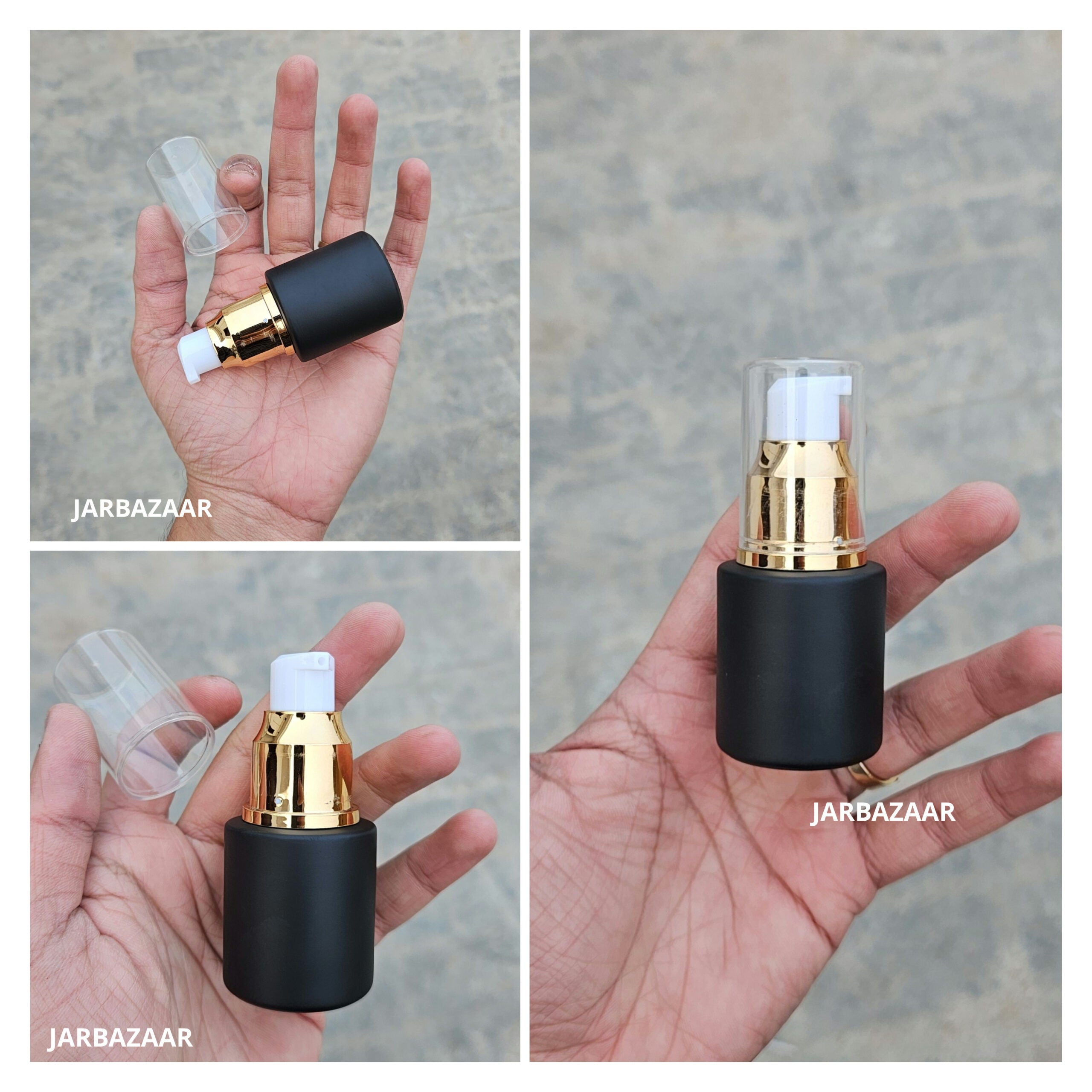 20 ML Black Flat Shoulder With Golden Pumps