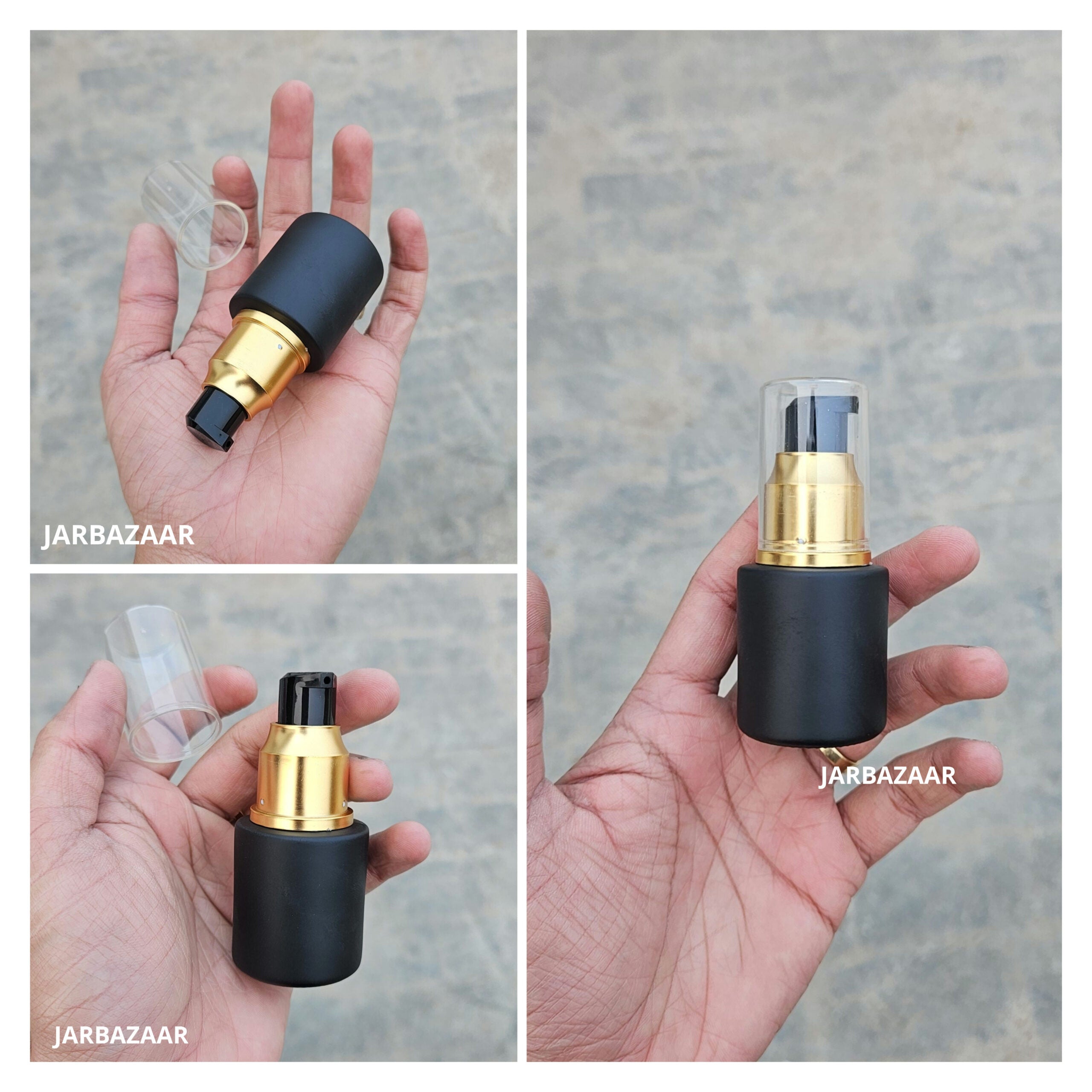 20 ML Black Flat Shoulder With Golden Pumps