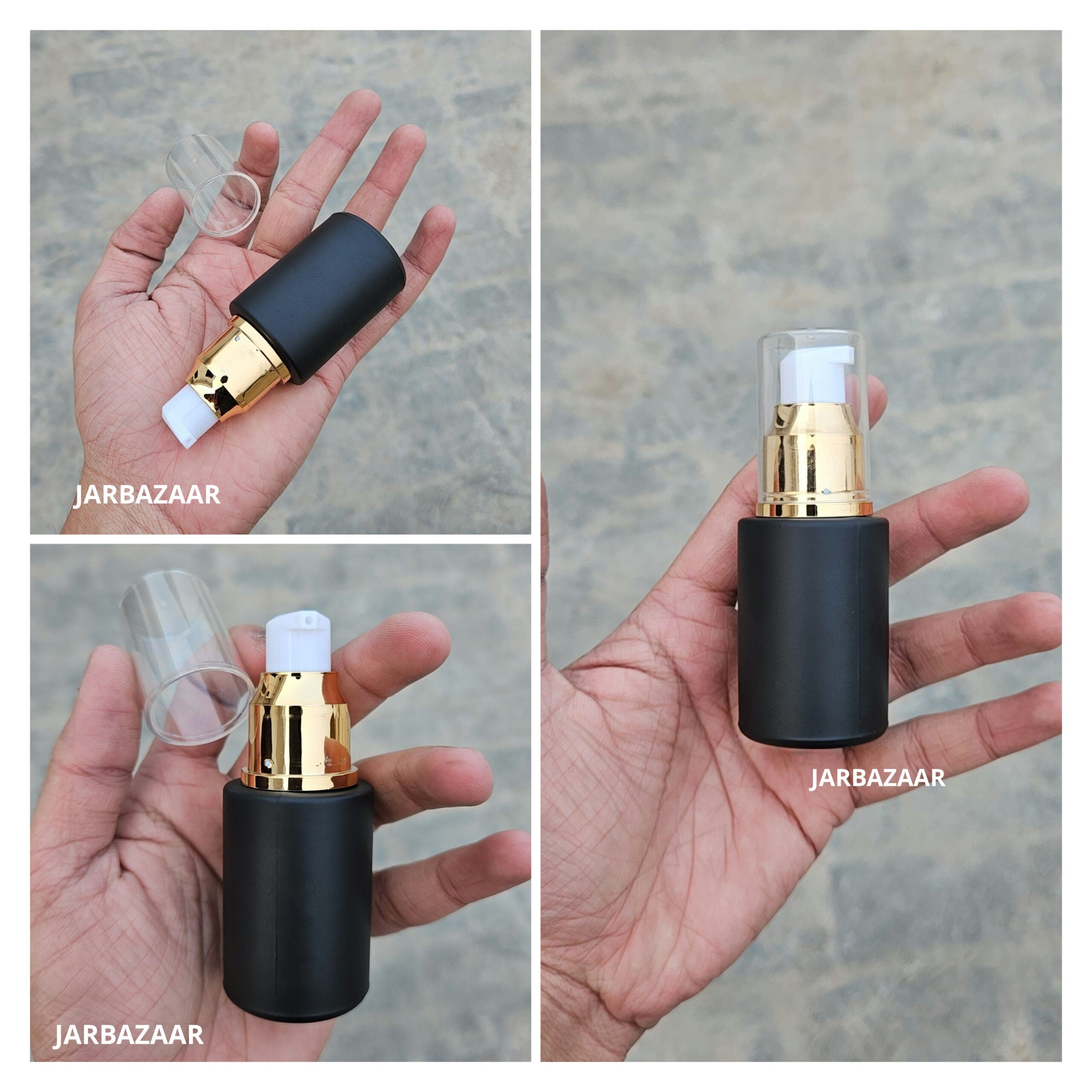 30 ML Black Flat Shoulder With Golden Pumps