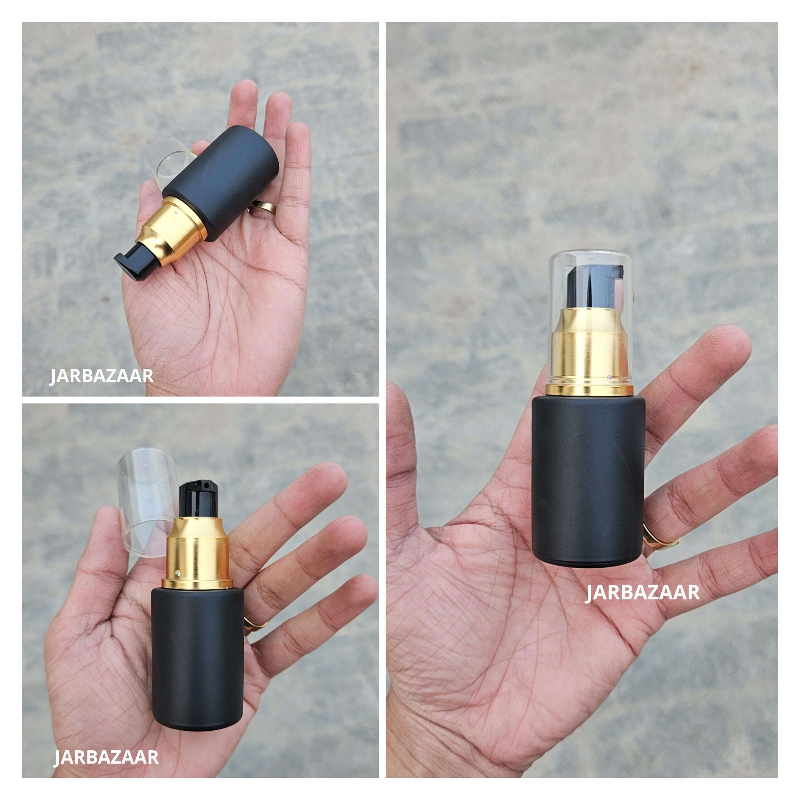 30 ML Black Flat Shoulder With Golden Pumps