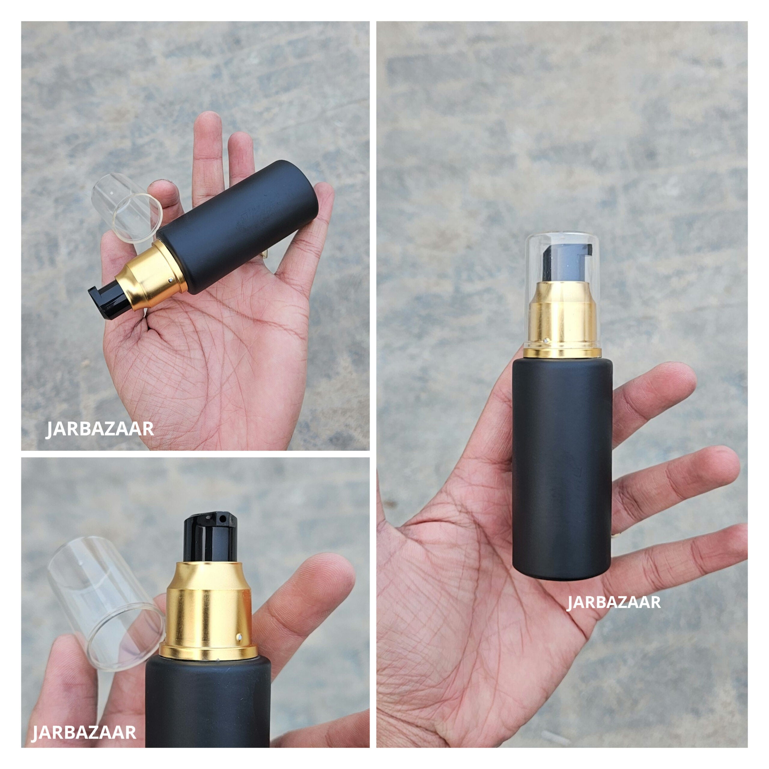 50 ML Black Flat Shoulder With Golden Pumps