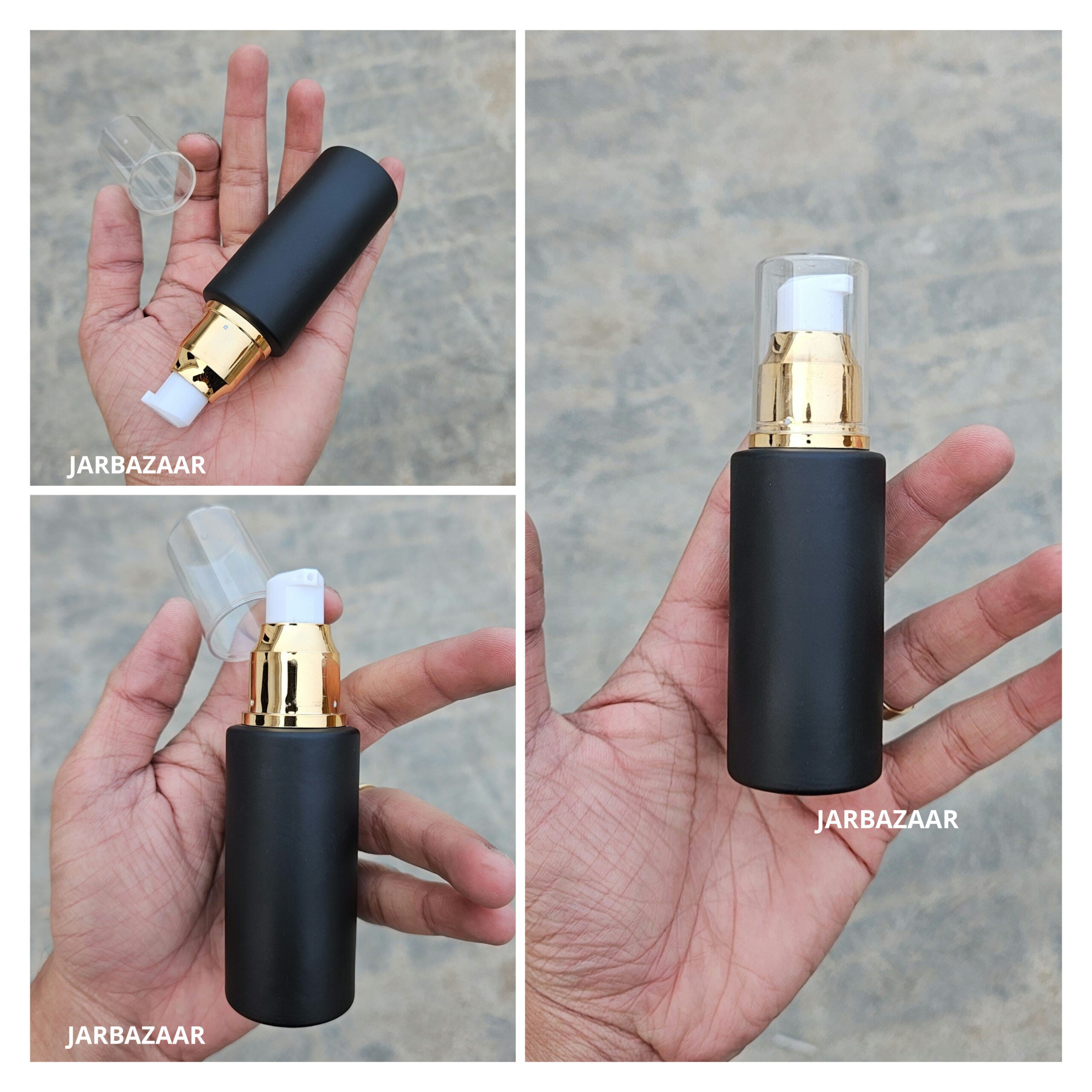 50 ML Black Flat Shoulder With Golden Pumps