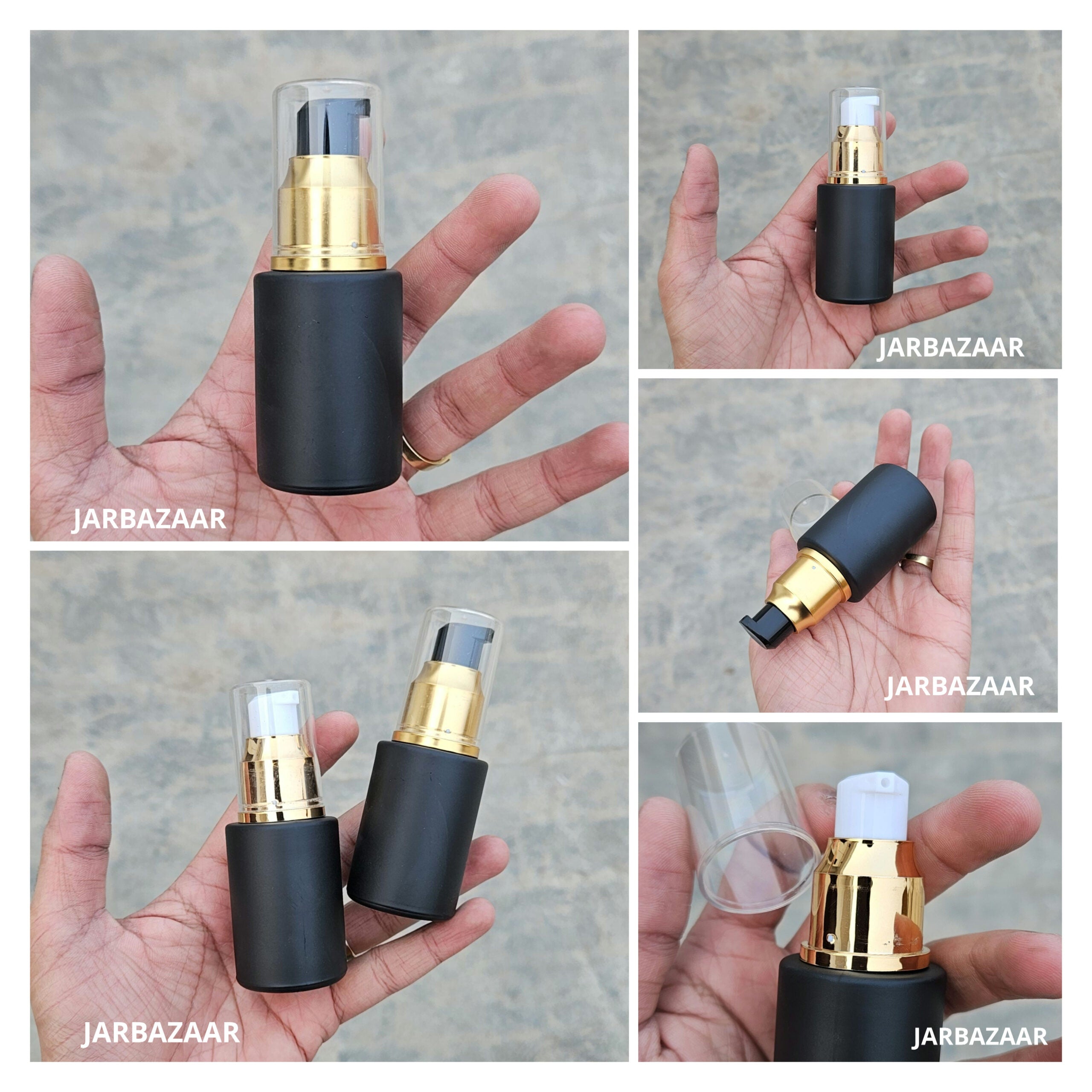 30 ML Black Flat Shoulder With Golden Pumps