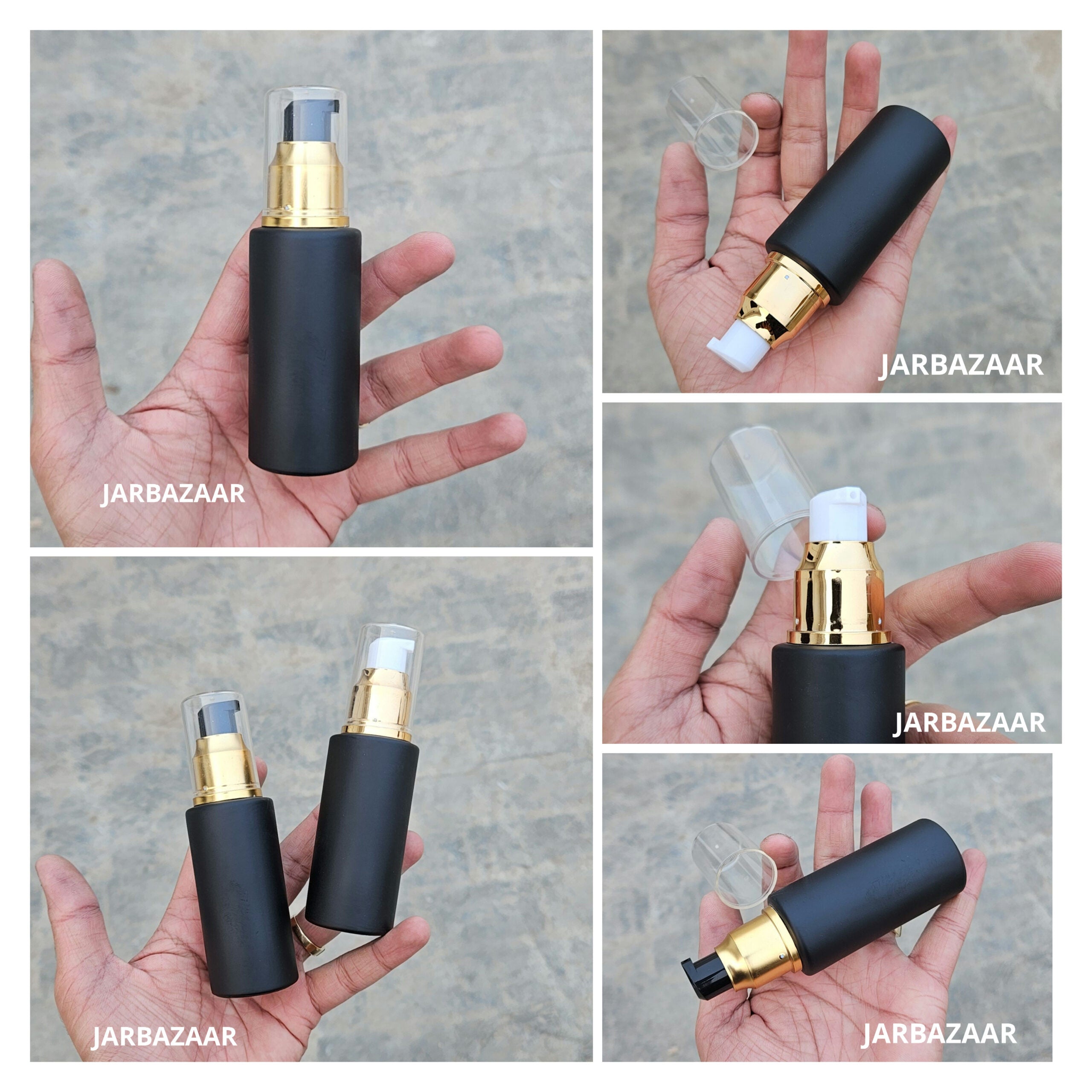 50 ML Black Flat Shoulder With Golden Pumps