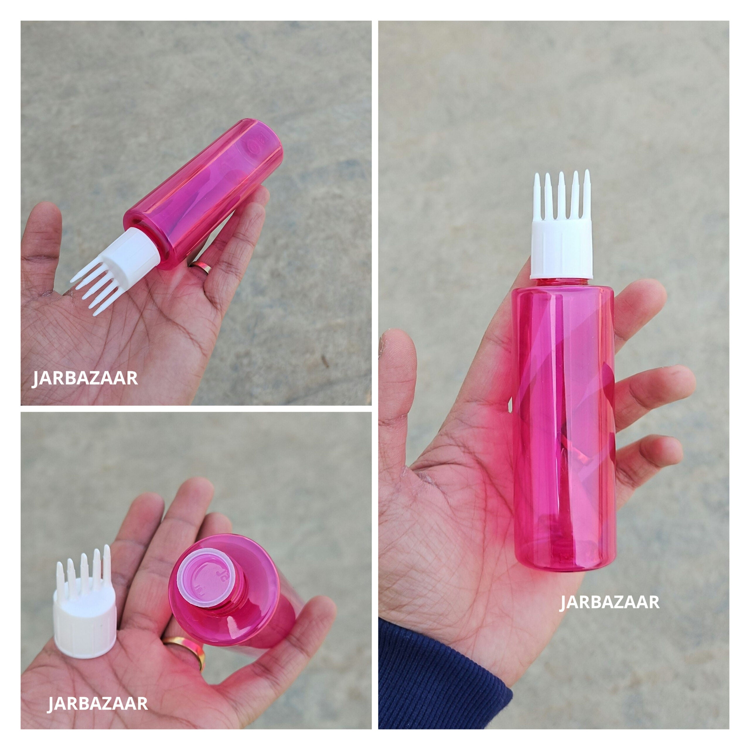 100 ML GLI Pink Pet Bottle (With Comb Cap)